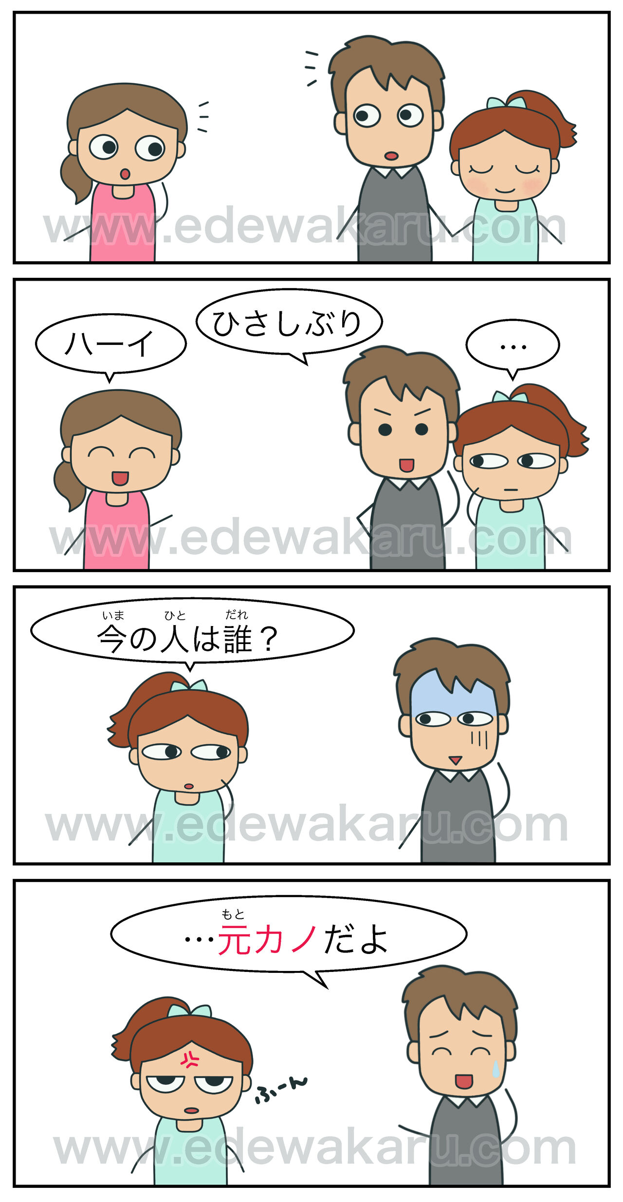 元カレ 元カノ 俗語 絵でわかる日本語