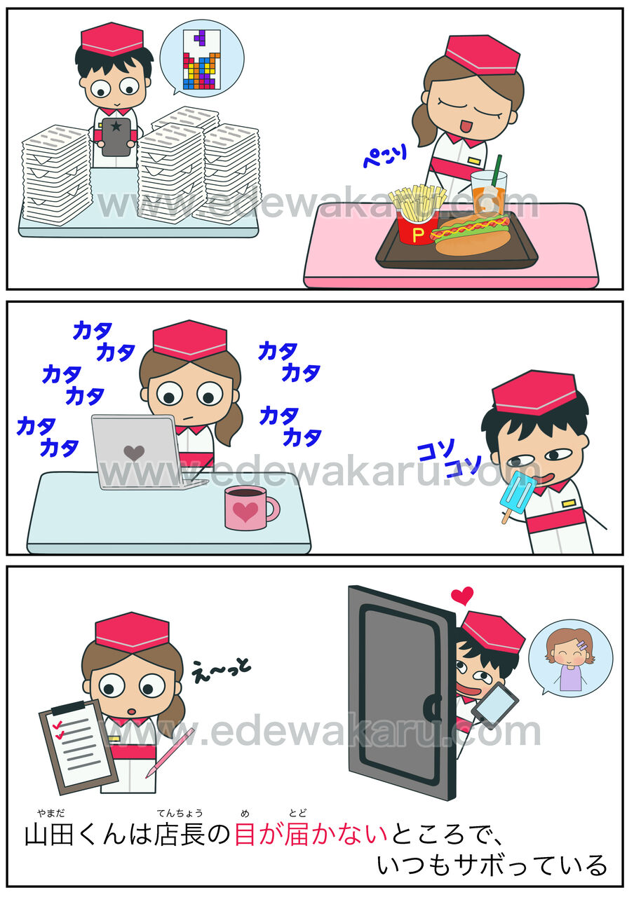 目が届く 注意 体の慣用句 絵でわかる日本語