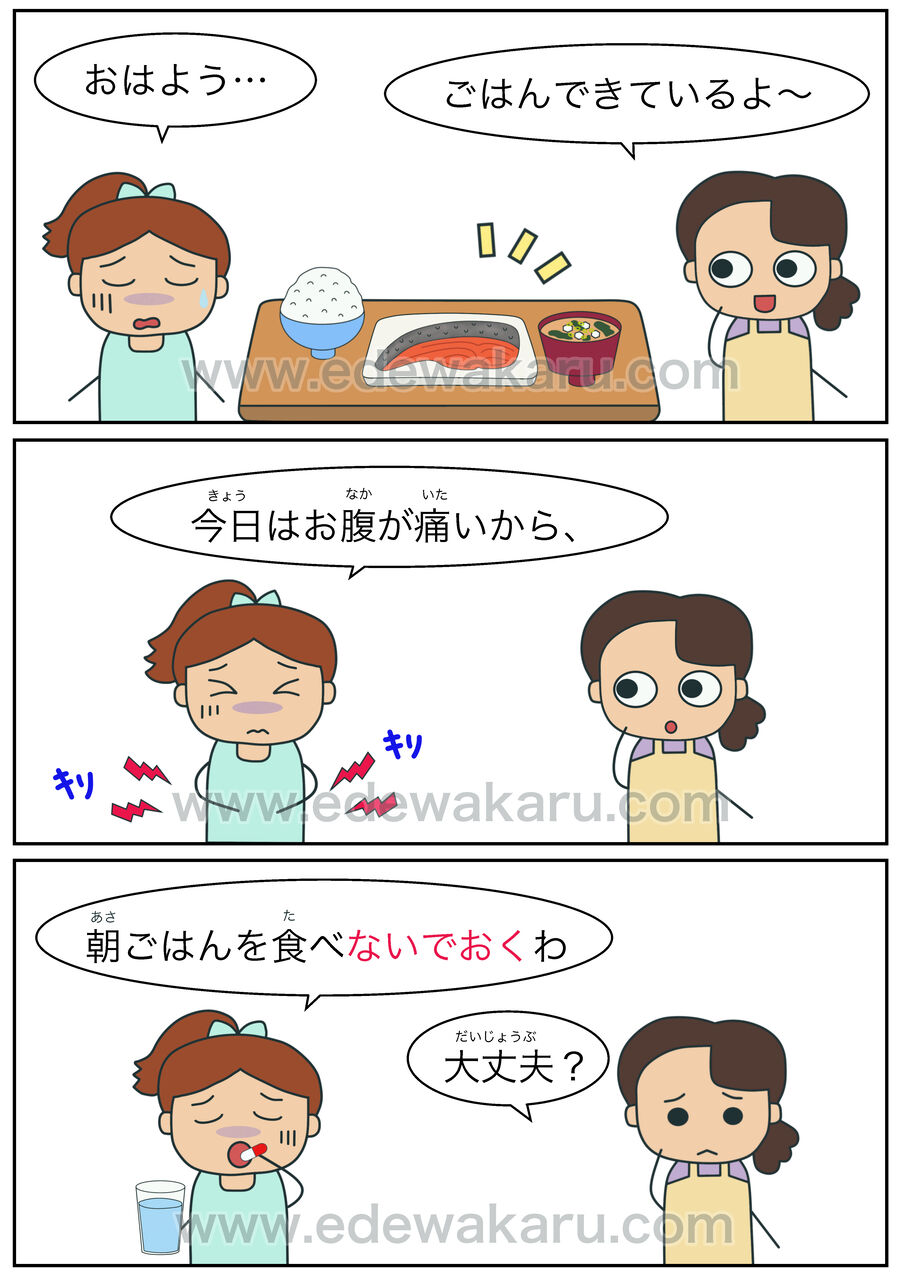 ないでおく ずにおく 日本語能力試験 Jlpt N3 絵でわかる日本語 ないでおく ずにおく 日本語能力試験 Jlpt N3 絵でわかる日本語