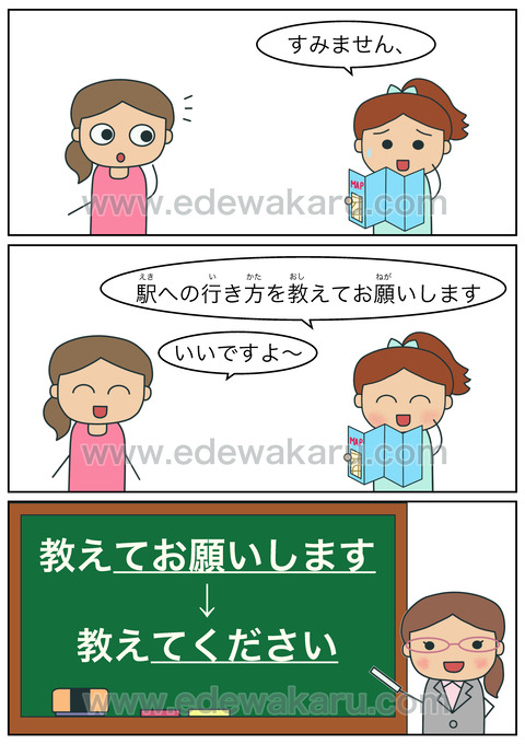 駅への行き方を教えてお願いします 間違った日本語 絵でわかる日本語