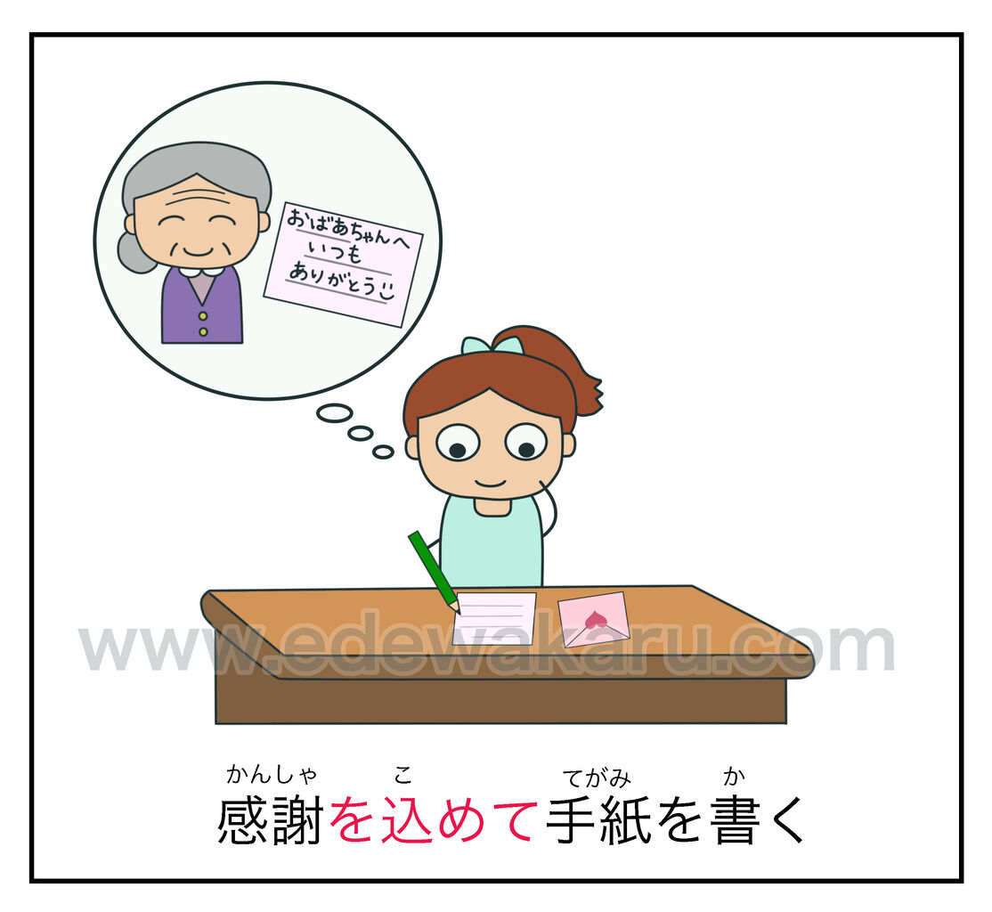 を込めて を込めた 日本語能力試験 Jlpt N3 絵でわかる日本語 を込めて を込めた 日本語能力試験 Jlpt N3 絵でわかる日本語