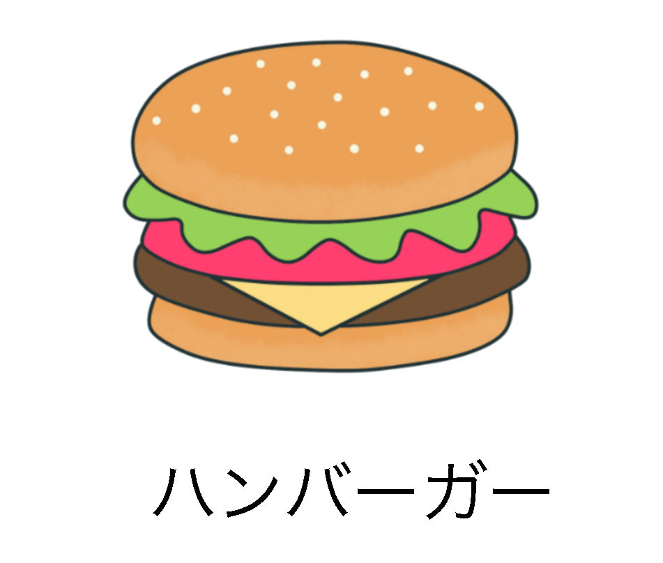 ハンバーガー と ハンバーグ 絵でわかる日本語 ハンバーガー と ハンバーグ 絵でわかる日本語