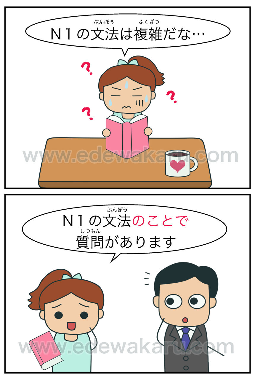 ことで Nのことで 日本語能力試験 Jlptにない文型 絵でわかる日本語 ことで Nのことで 日本語能力試験 Jlptにない文型 絵でわかる日本語