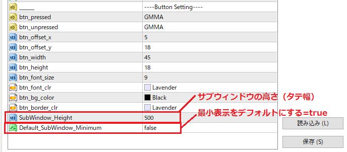 EDGE# GMMA_PerfectOrder_Xross_SW+button : MT4 インジケーター