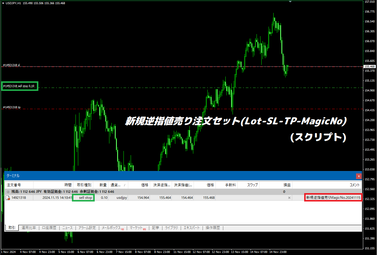 新規指値逆指値売り買い注文セット(Lot-SL-TP-MagicNo)_V3 ☆最新版  ◇ドロップ位置価格セット/現在価格距離セット選択可◇SL/TPで異なる距離セット可 ※スクリプト : MT4 インジケーター倉庫クラウド館