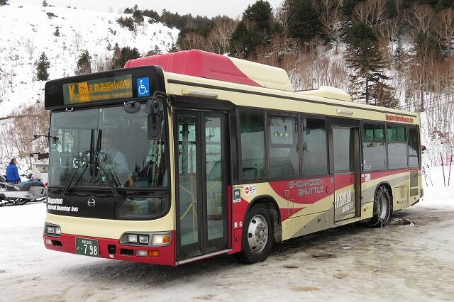 長電バス 志賀高原スキー場シャトルバス 写メ鉄
