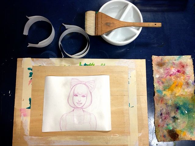 似顔絵の描き方7 水張り 道綱たけし Art And Create Company Egaodepot エガオデポ