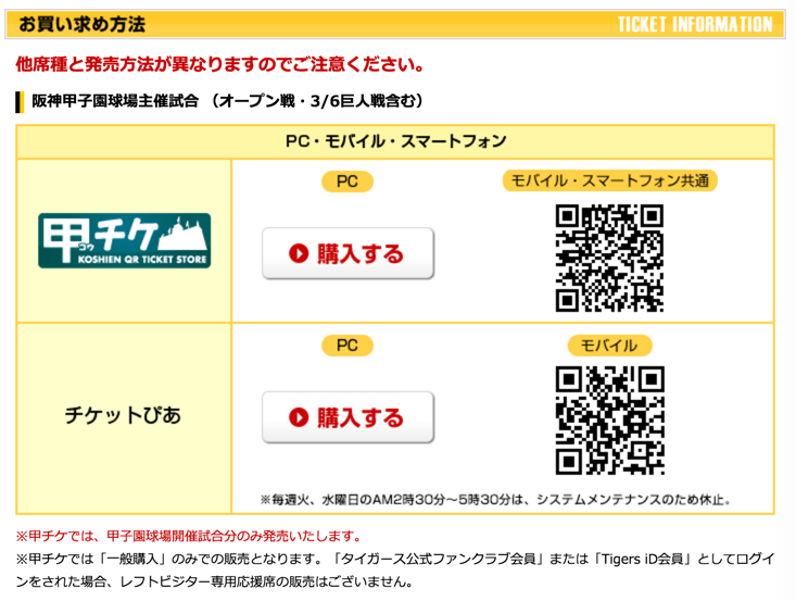 甲チケで甲子園球場のレフトビジター専用応援席券購入 画像多め 永遠日誌