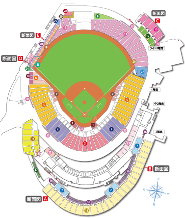 プロ野球12球団本拠地球場の座席表 座席位置検索 永遠日誌