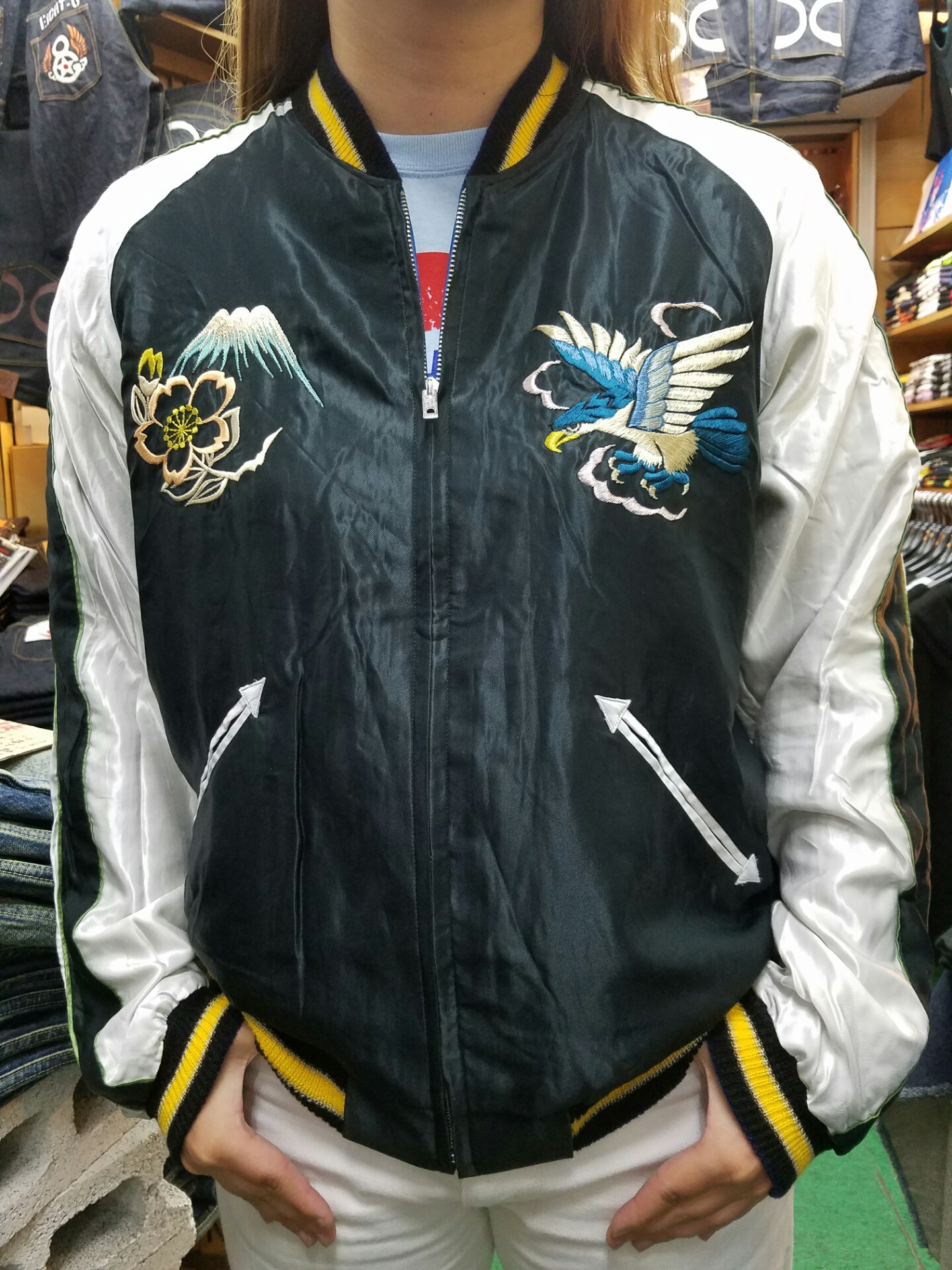 テーラー東洋 スカジャン RED EAGLE×LANDSCAPE テーラー東洋スカジャン【RED EAGLE×LANDSCAPE】リバーシブルサテン