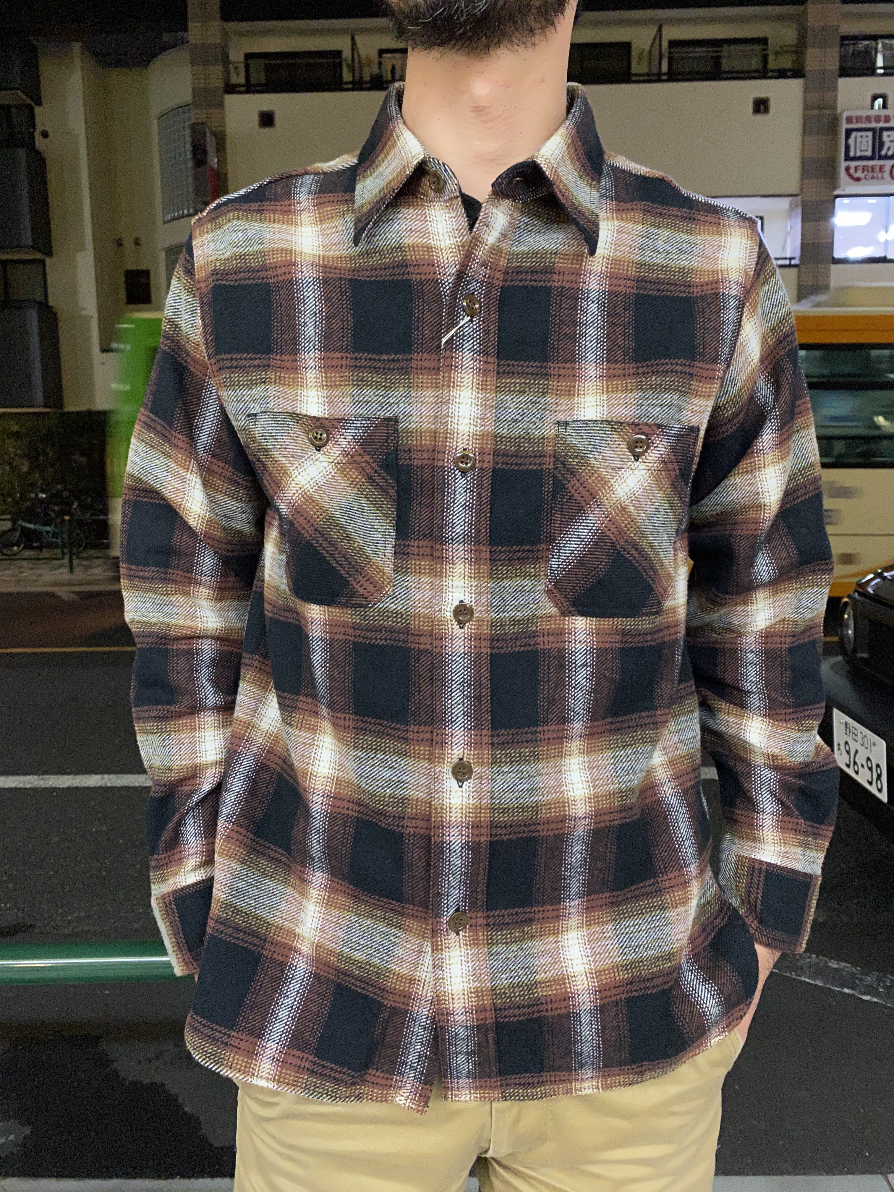 シュガーケーン ネルシャツ！ツイルチェック長袖ワークシャツ！！ : G