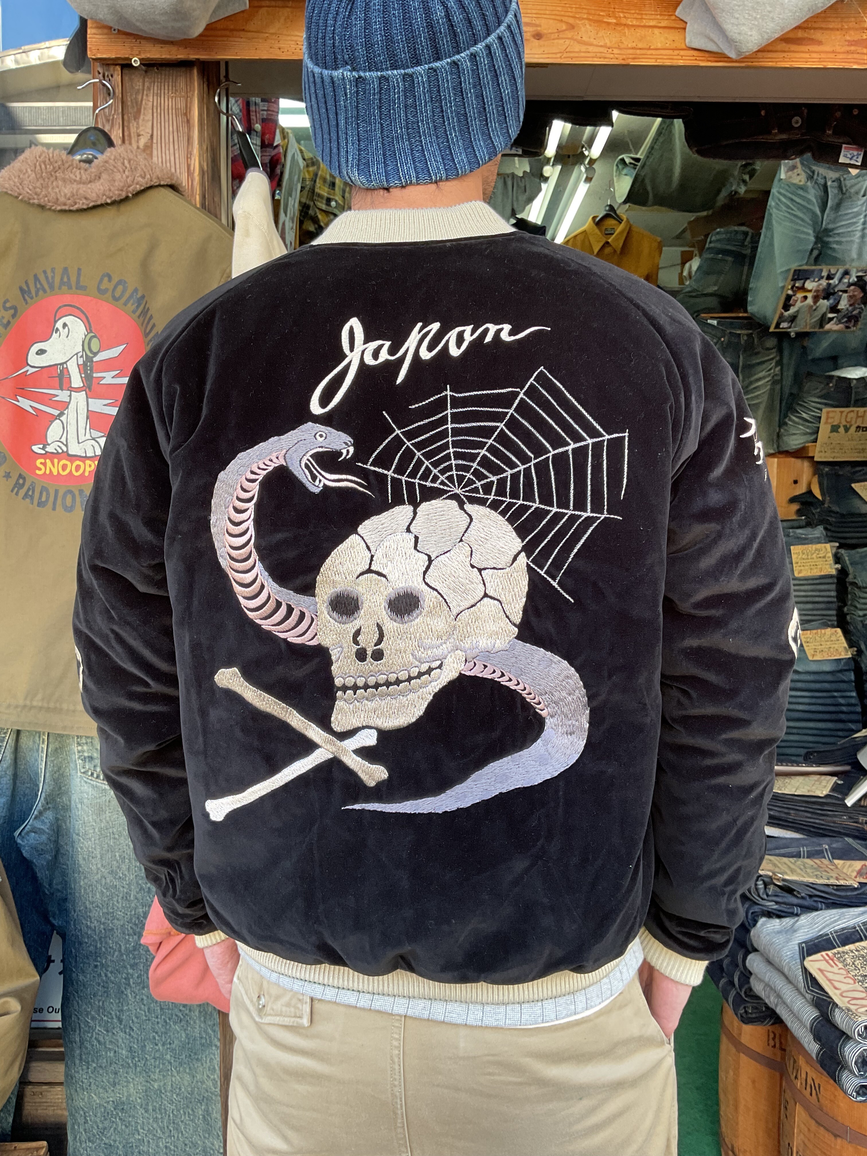 テーラー東洋 !!中綿入り 別珍スカジャンSNAKE & SKULL×DRAGON テーラー東洋 !!中綿入り 別珍スカジャンSNAKE & SKULL×DRAGON