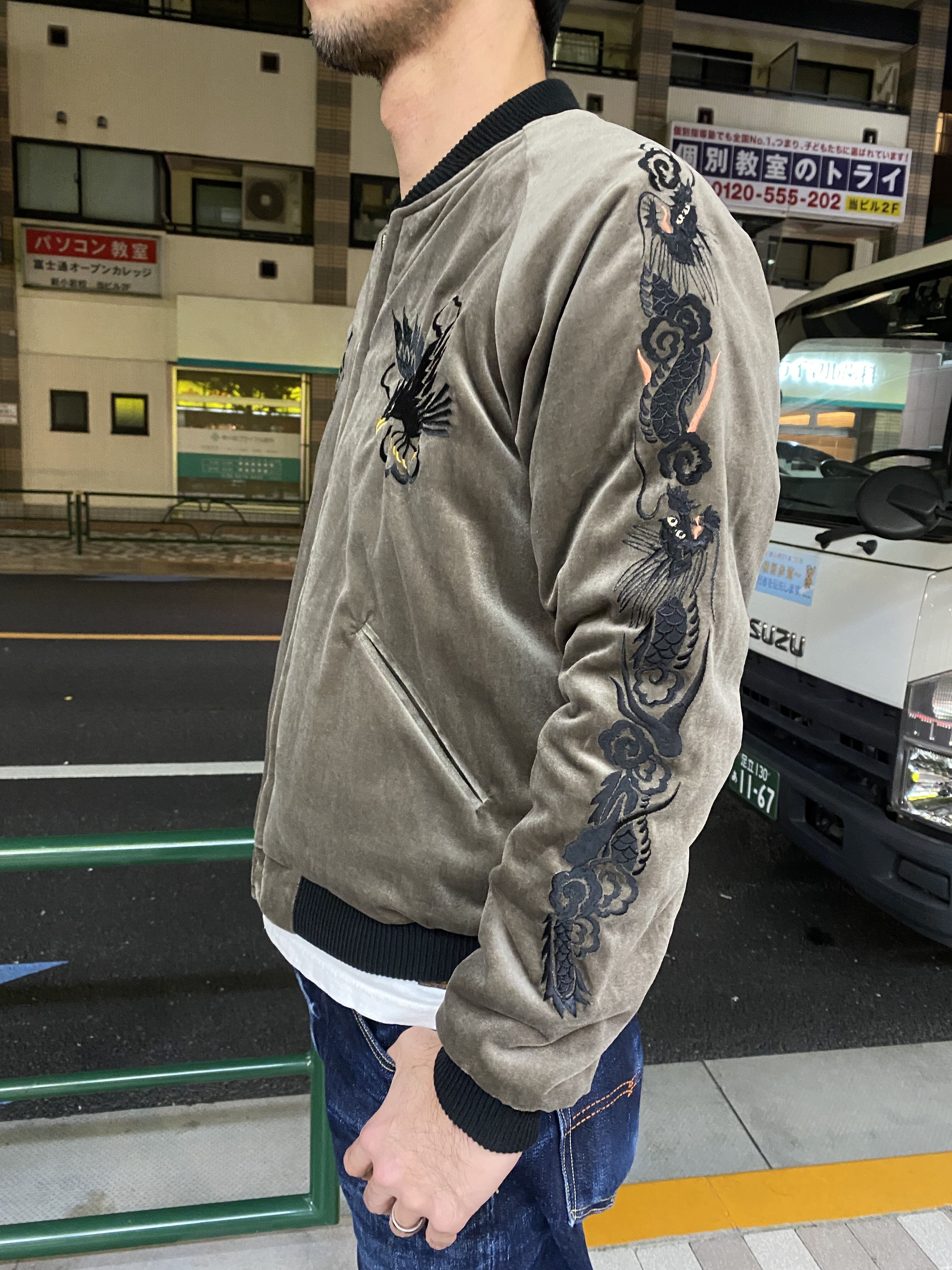 テーラー東洋！別珍スカジャン“BLACK EAGLE” × “JAPAN MAP”！！ : G