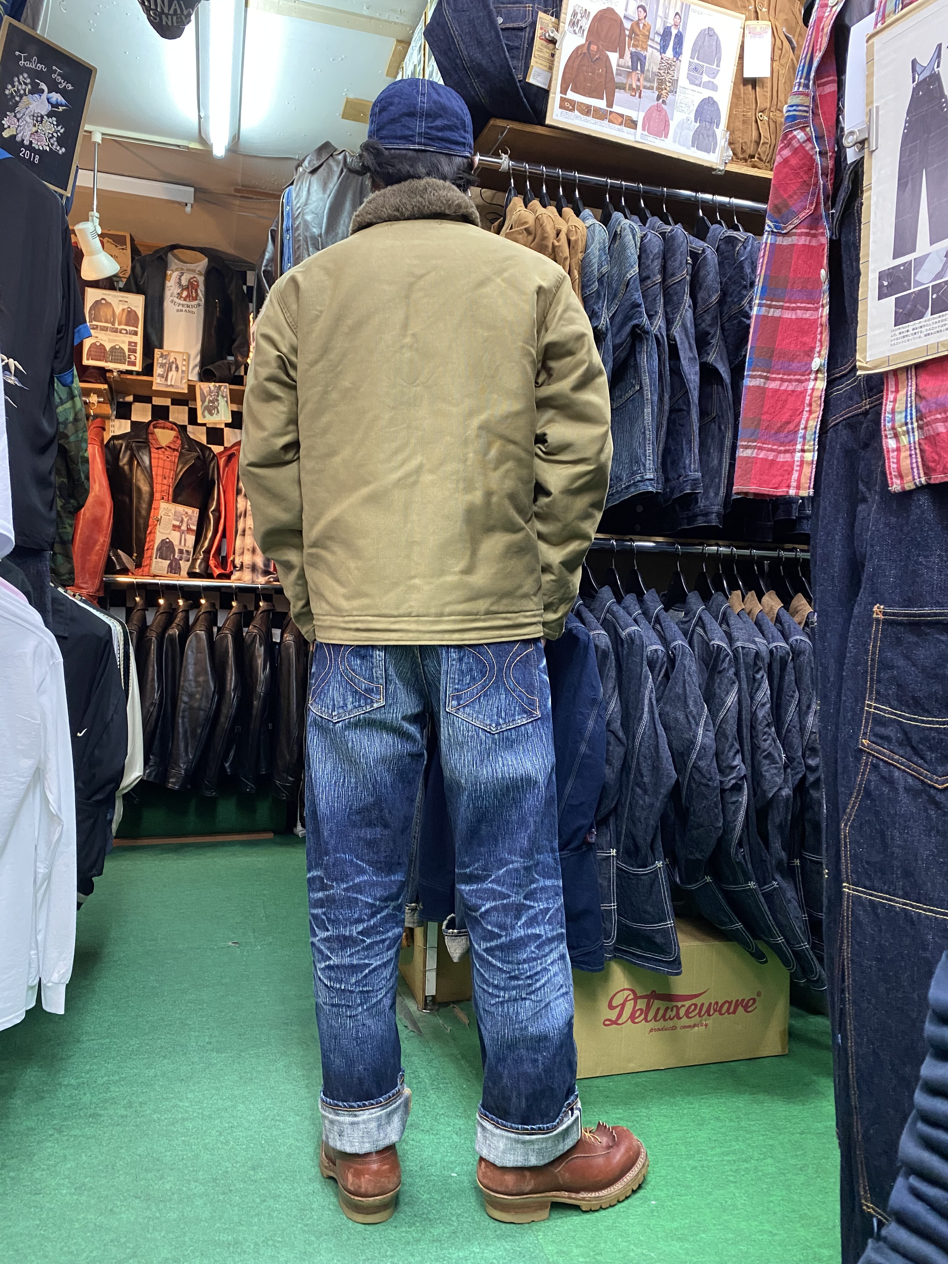 【良品】バズリクソンズ N-1 DEMOTEX-ED バズリクソンズ！デッキジャケット“N-1 KHAKI DEMOTEX-ED
