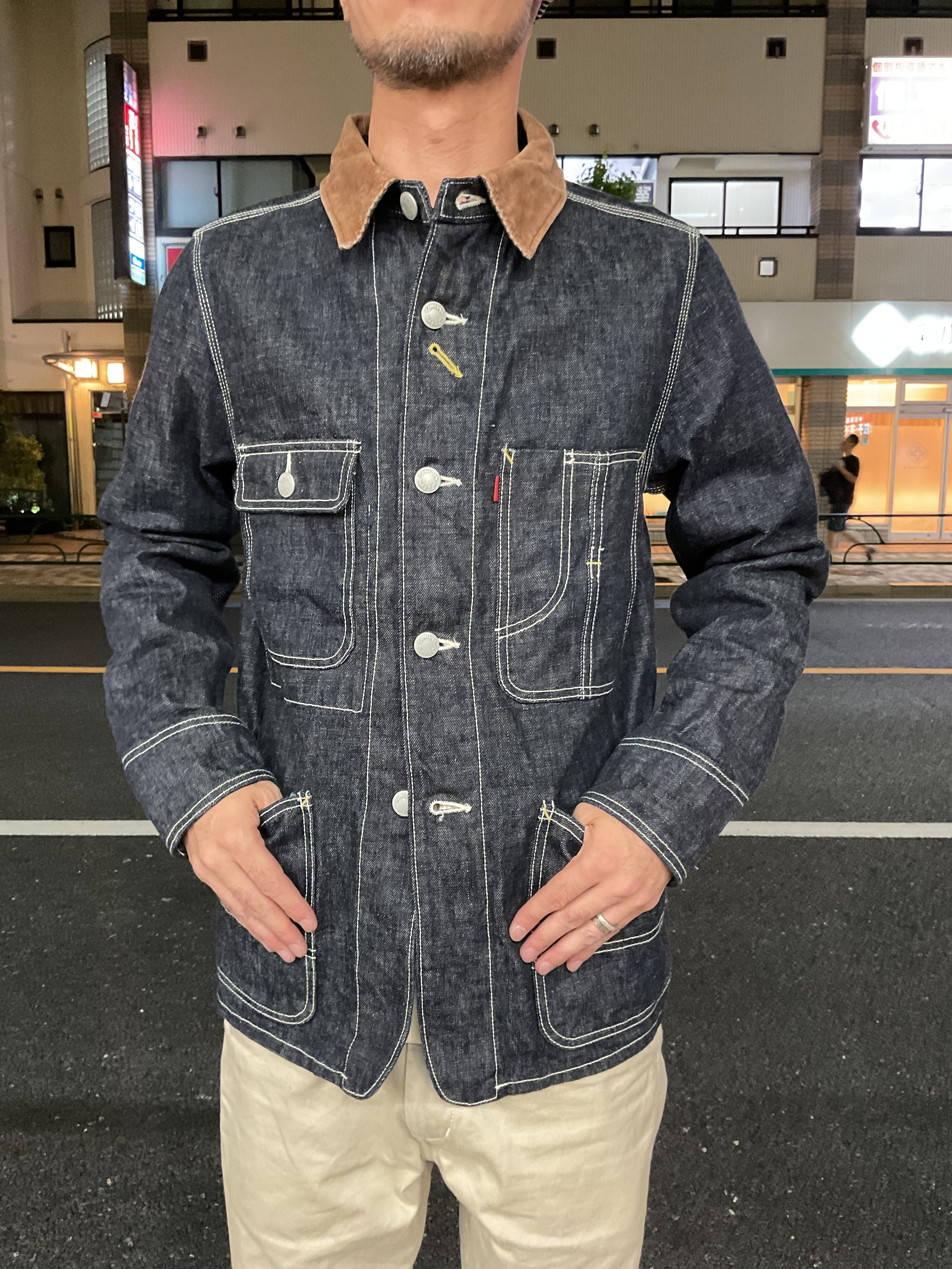 エイトジー！デニムカバーオール・コーデュロイ襟！！ : Gパン屋サカイ