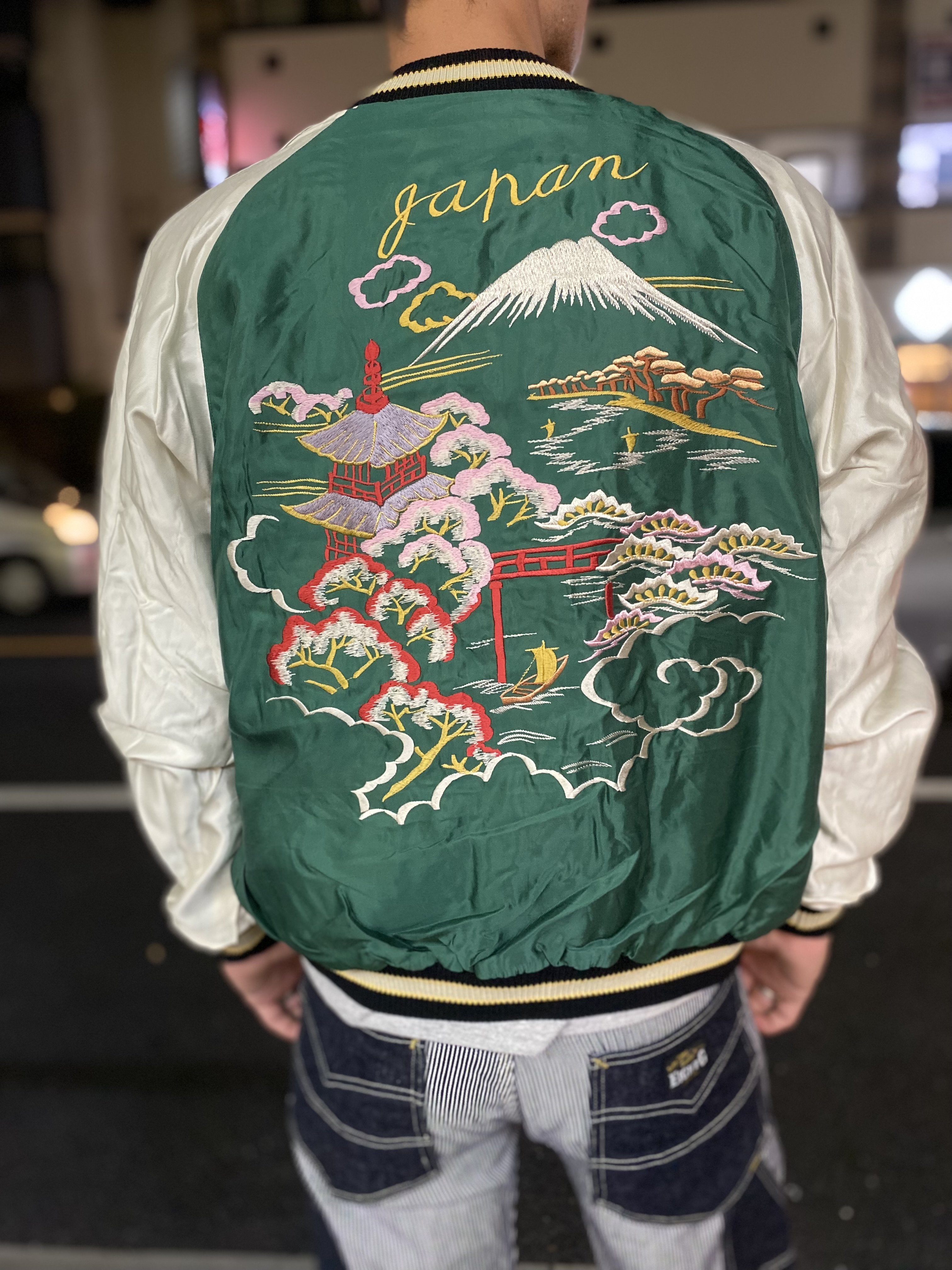 東洋 WHITE DRAGON × LANDSCAPE スカジャン XL ACETATE SUKA “WHITE DRAGON”×“LANDSCAPE” | TAILOR TOYO