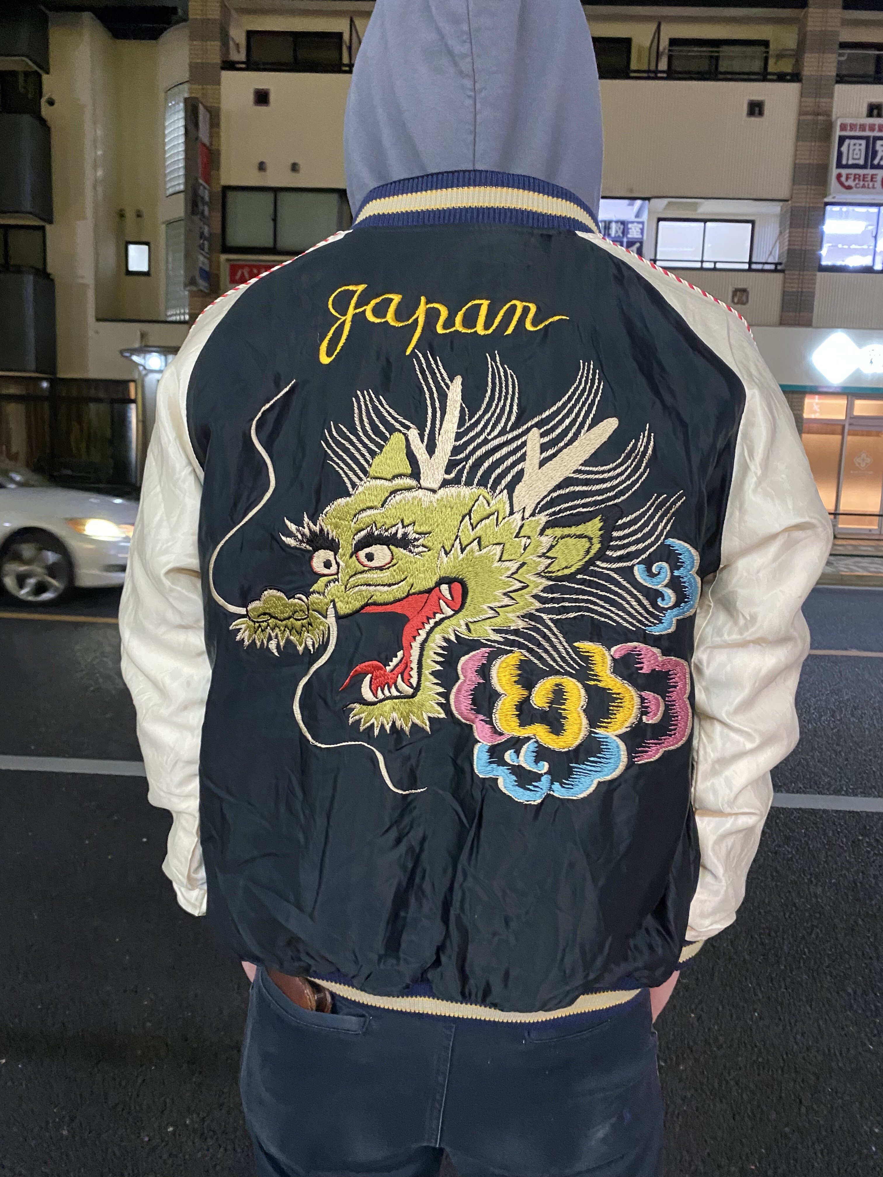 テイラー東洋】スカジャン ドラゴンヘッド×ジャパンマップ 東洋