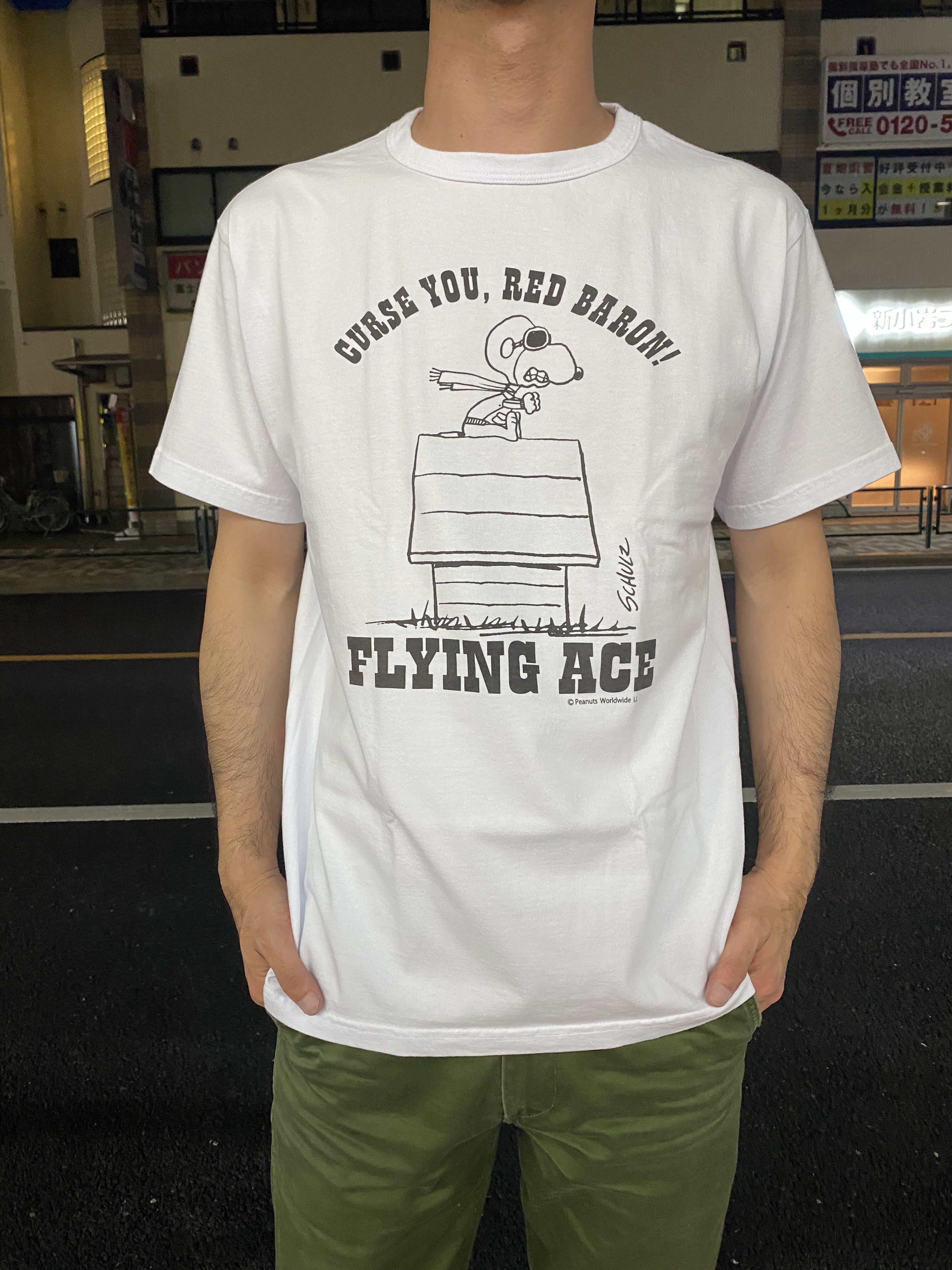 バズリクソンズ×ピーナッツ！スヌーピー半袖Tシャツ“FLYING ACE 