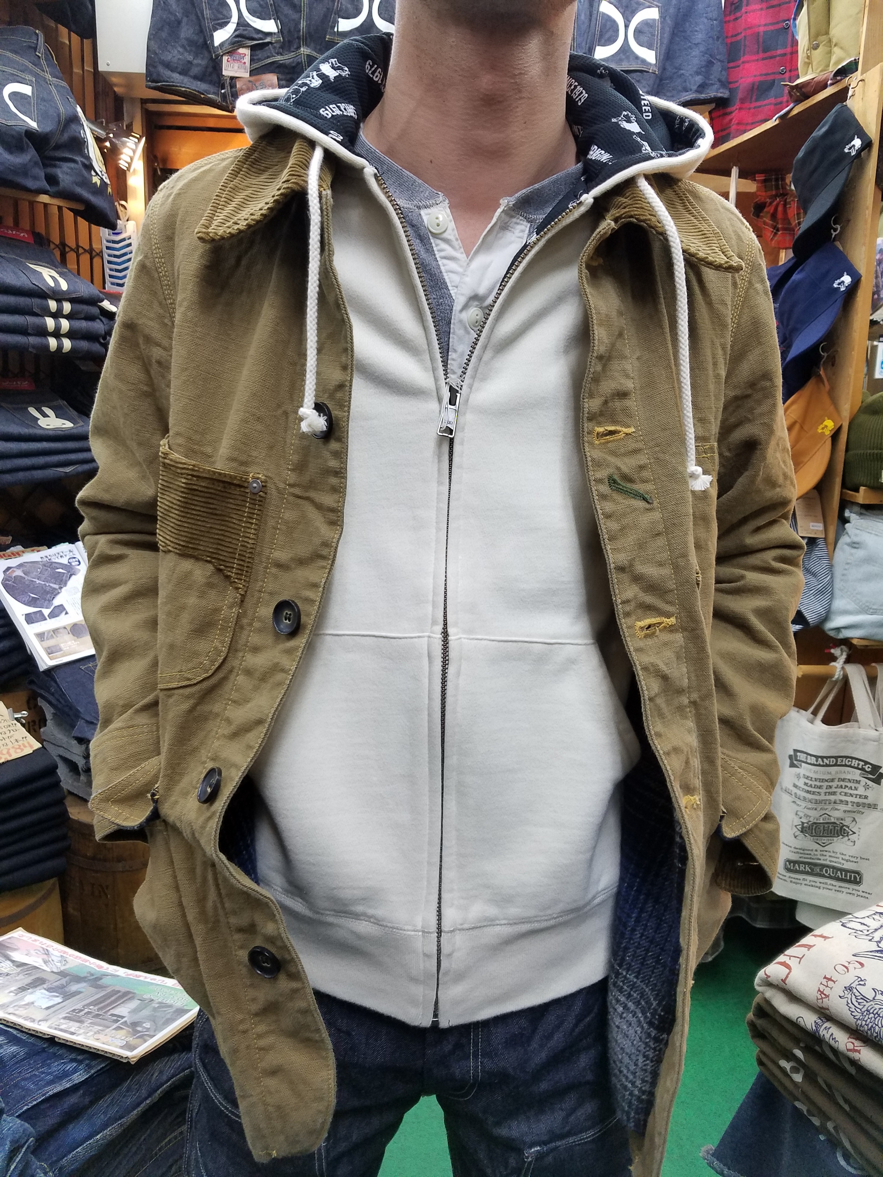 美品 ジュンヤワタナベマン ダッグ生地 カバーオールマウンテンパーカー ブラウン JUNYA WATANABE MAN - JUNYA WATANABE MAN ジュンヤワタナベマン