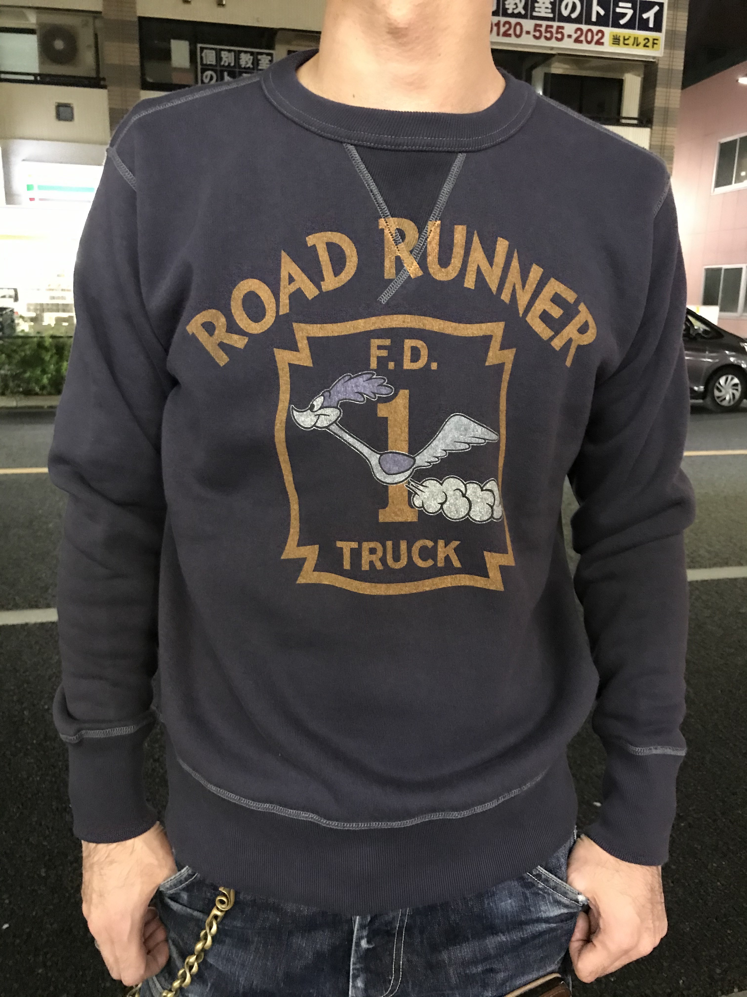 TOYs McCOY / ROAD RUNNER FIRE DEPT TRUCK 1/スウェット/40/コットン/YLW/TMC1953 トイズマッコイ！ロードランナー スウェット“FIRE DEPT. TRUCK 1