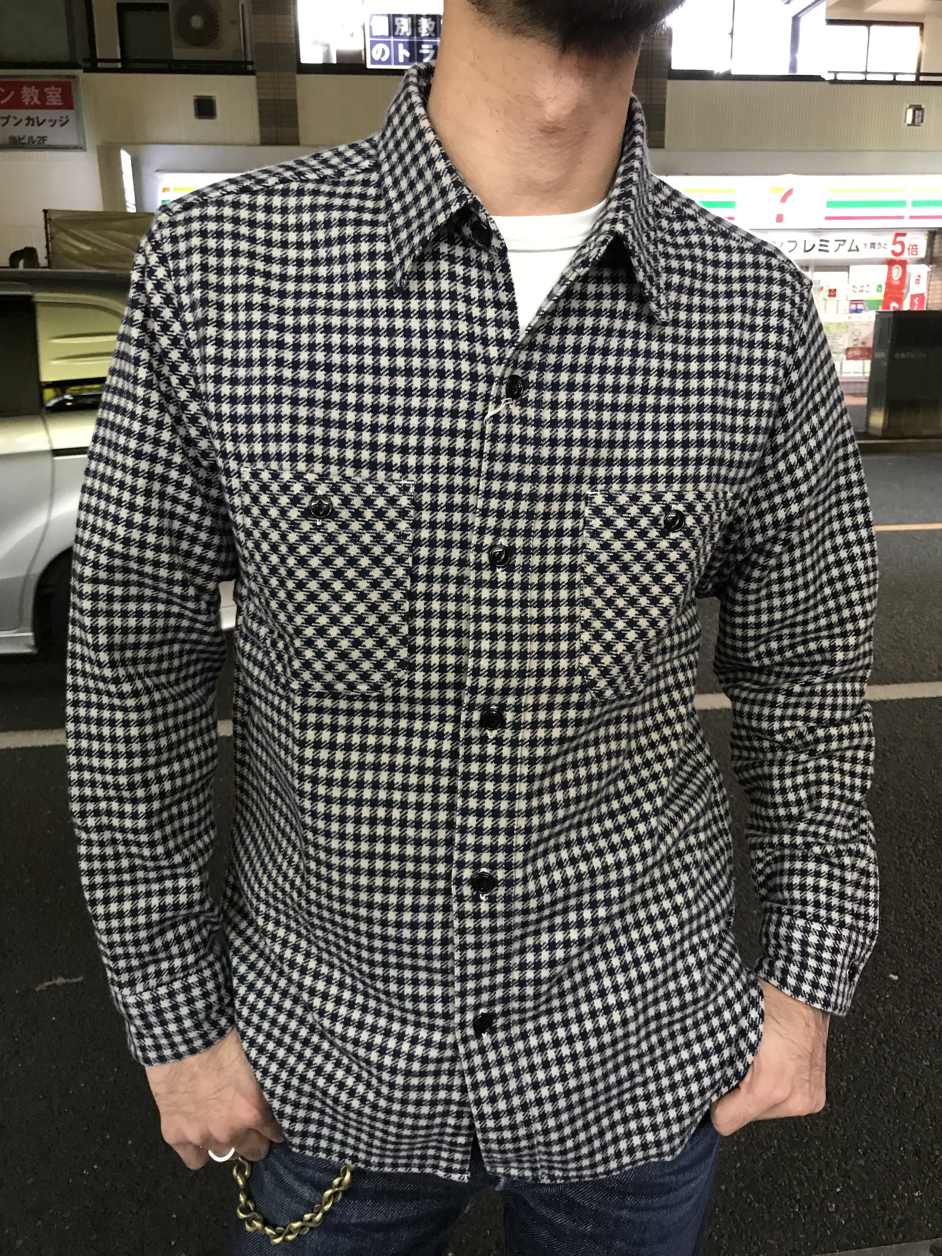 シュガーケーン!千鳥格子柄ツイルチェックワークシャツ!! : Gパン屋