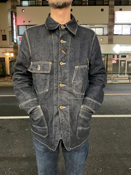 11.5ozデニムカバーオールジャケット エイトジー！！11.5oz,デニムカバーオール “レイルローダージャケット