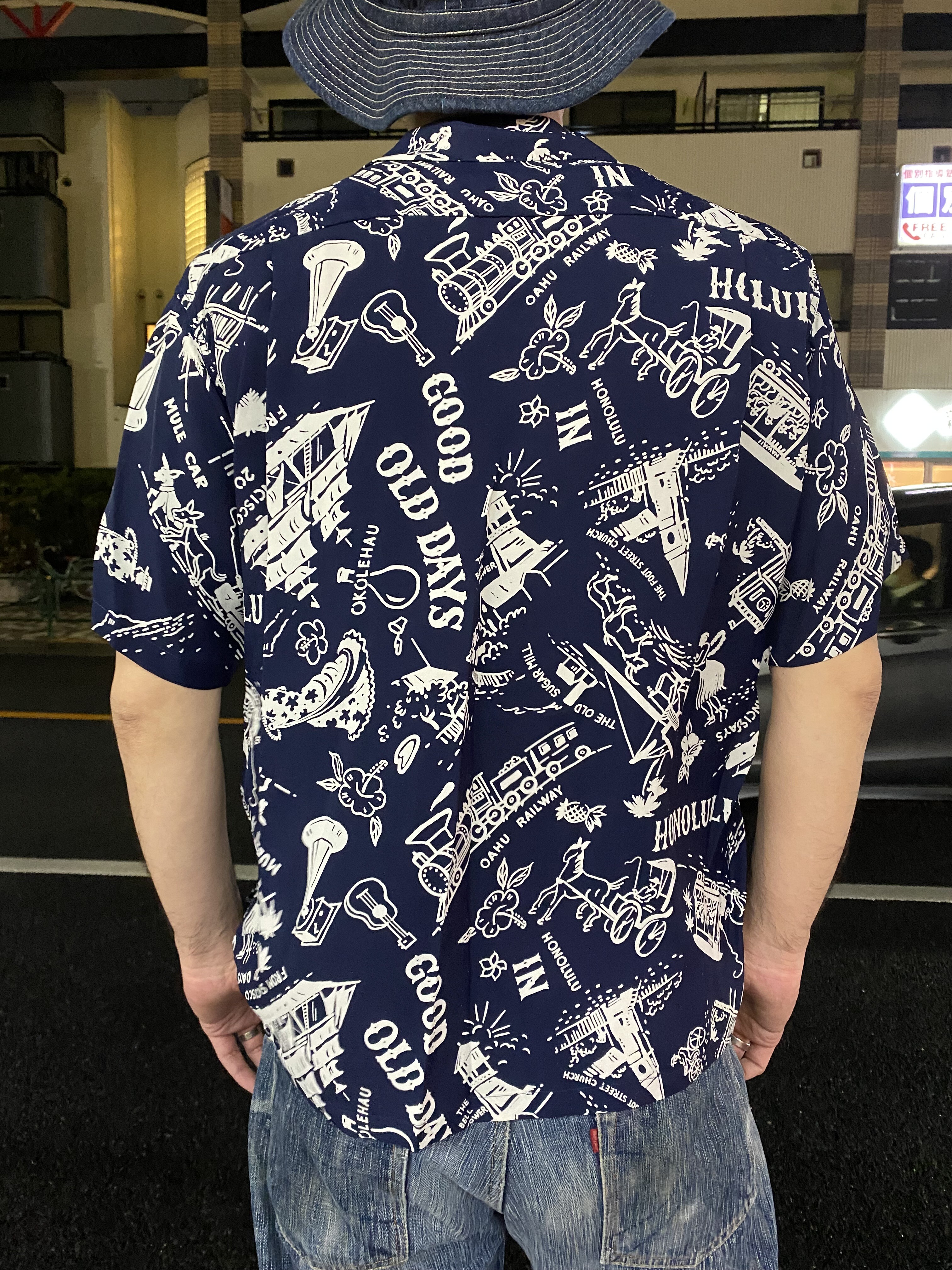 SK OLDIES アロハシャツ 半袖 黒 SK OLDIES アロハシャツ 半袖 黒