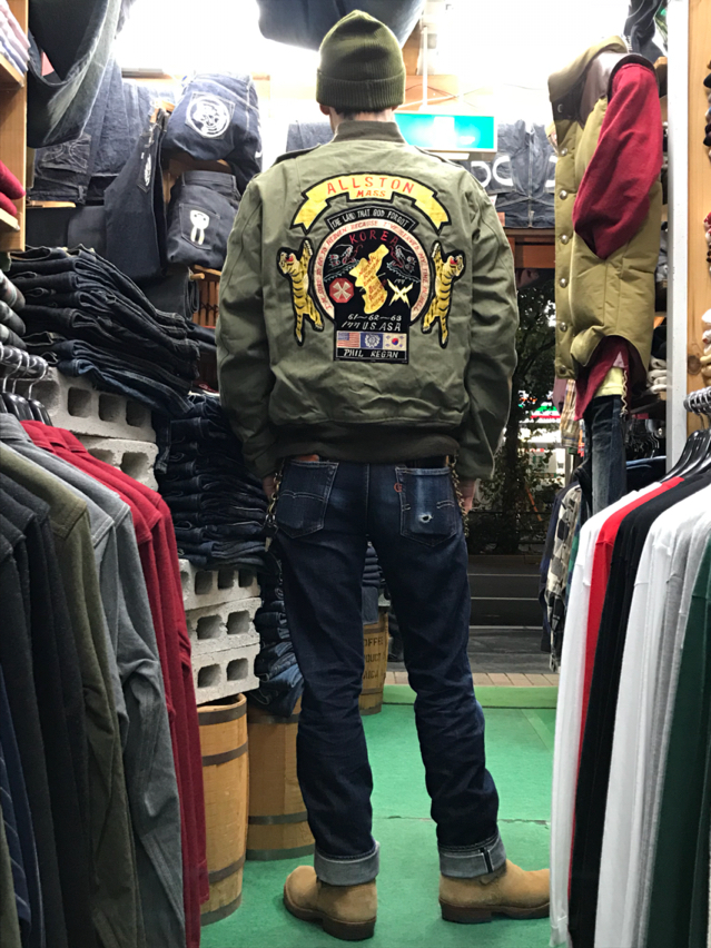 バズリクソンズ（L）N3-Bシビリアンモデルデニム美品 炙り