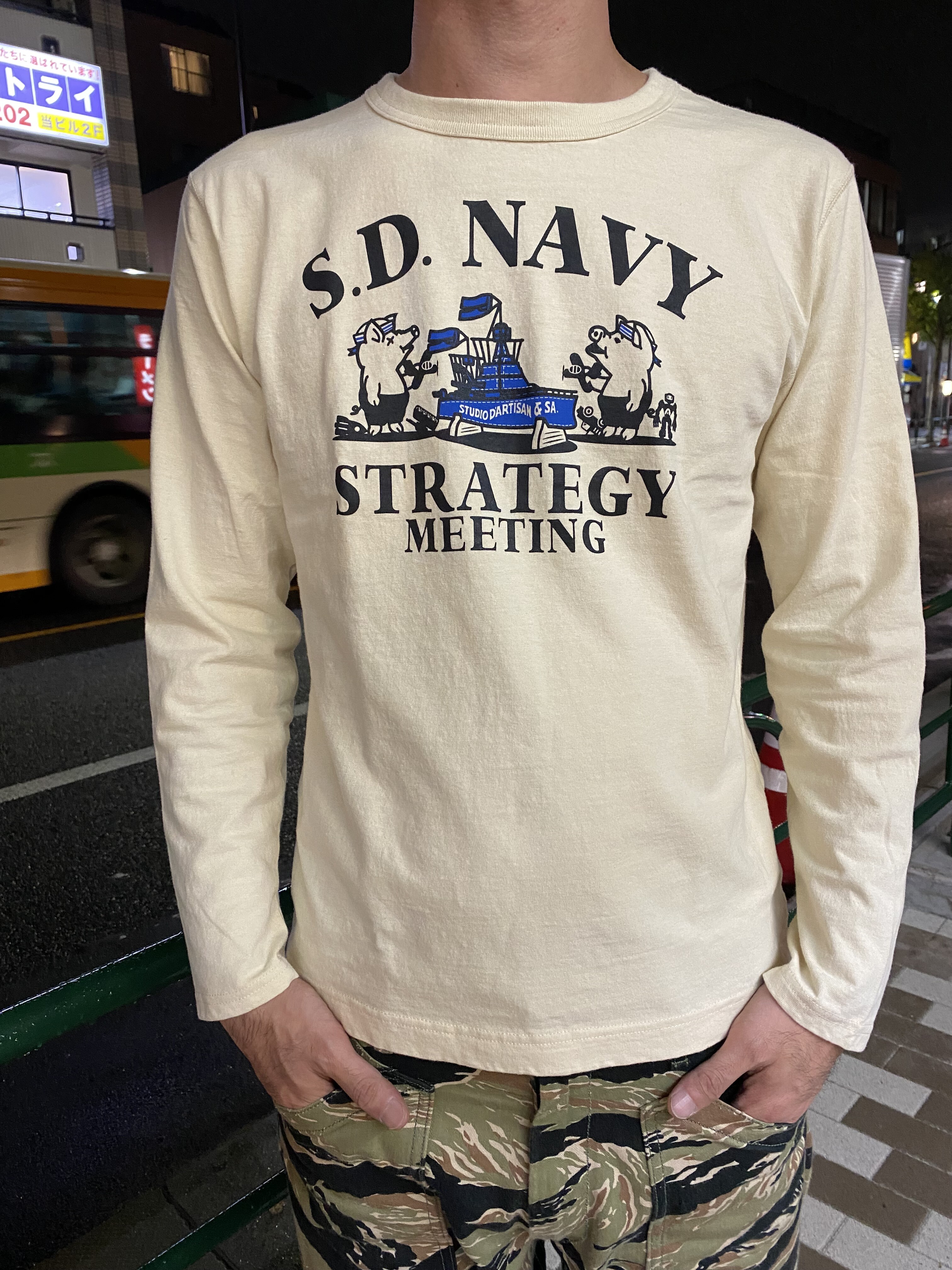 STUDIO D'ARTISAN S.D. NAVY 長袖Tシャツ L STUDIO D'ARTISAN - 美品 ステュディオダルチザン S.D.NAVY 長袖