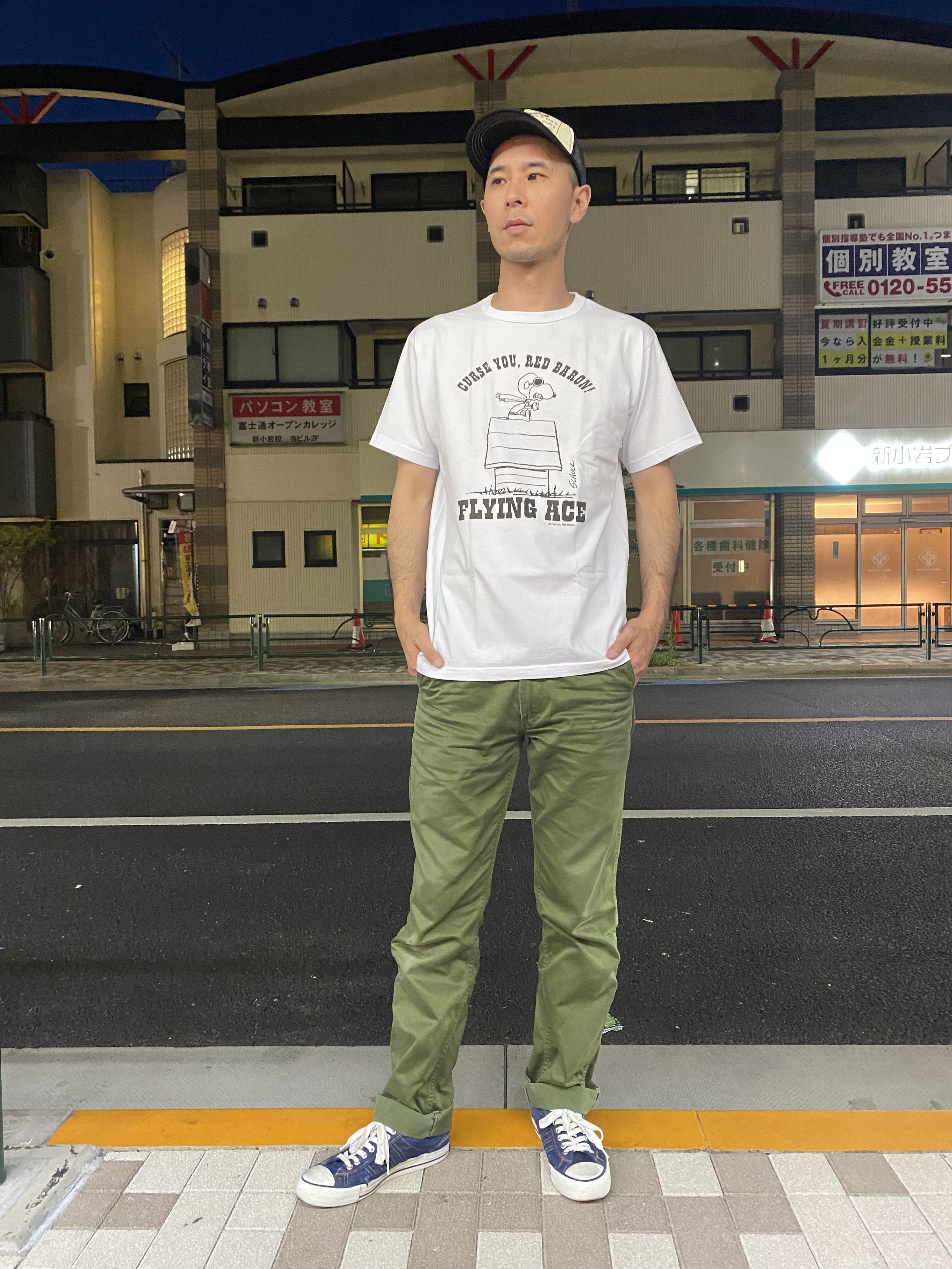 バズリクソンズ×ピーナッツ！スヌーピー半袖Tシャツ“FLYING ACE 