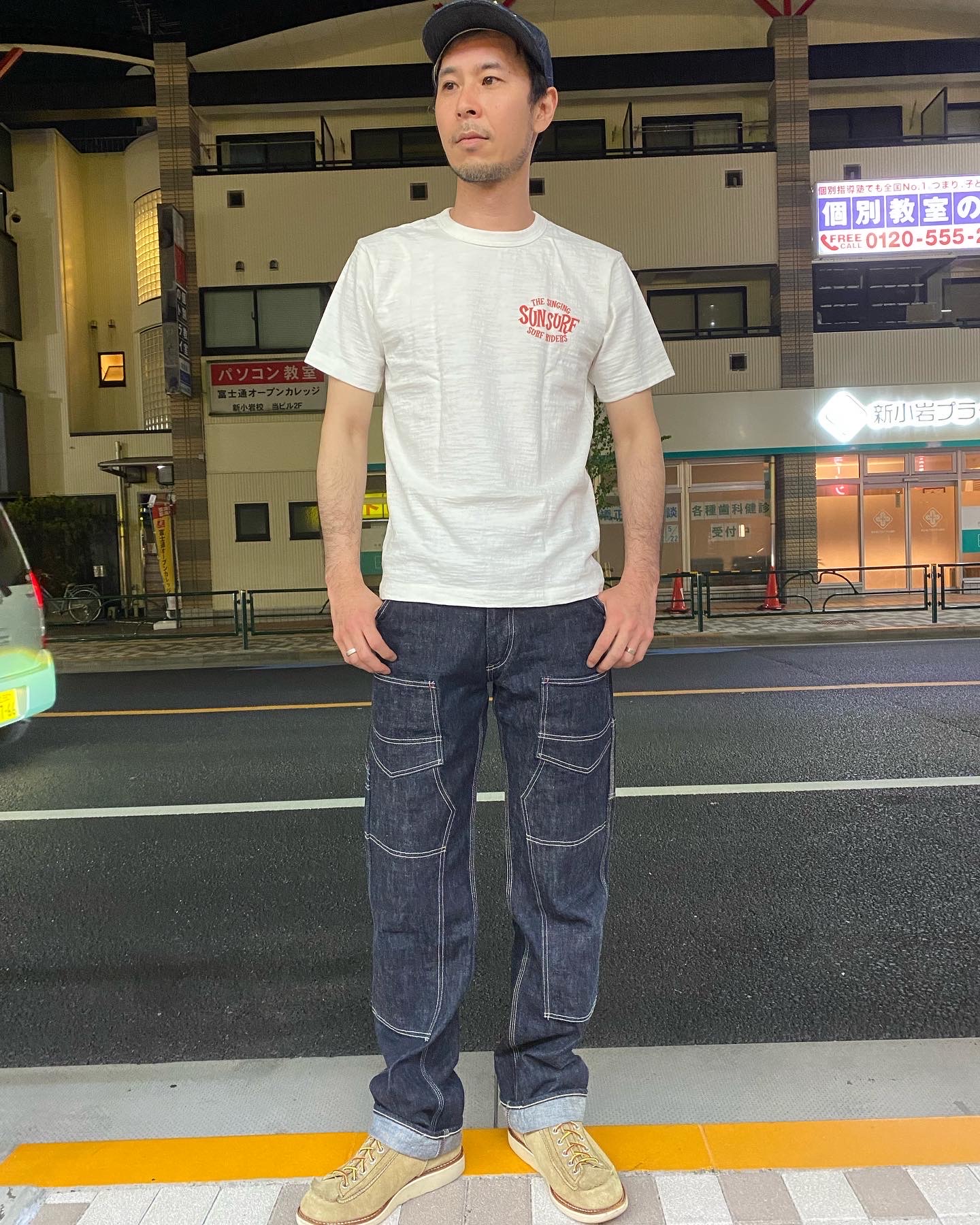 エイトジー！インディゴデニムダブルニーワークパンツ！！再入荷しま