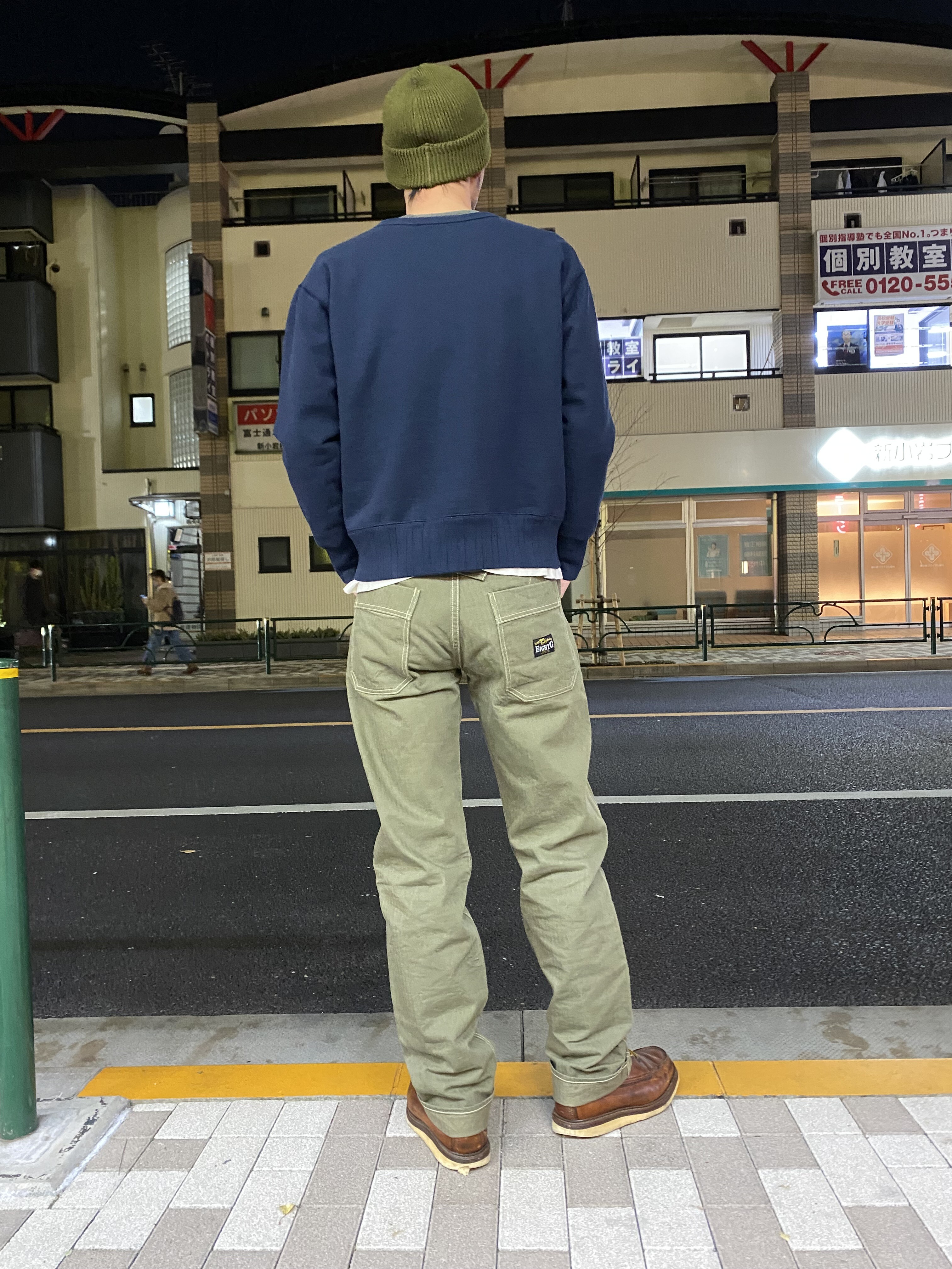 エイトジー ワークパンツ!硫化染めヘリンボーンベイカーパンツ エイトジー ワークパンツ!硫化染めヘリンボーンベイカーパンツ