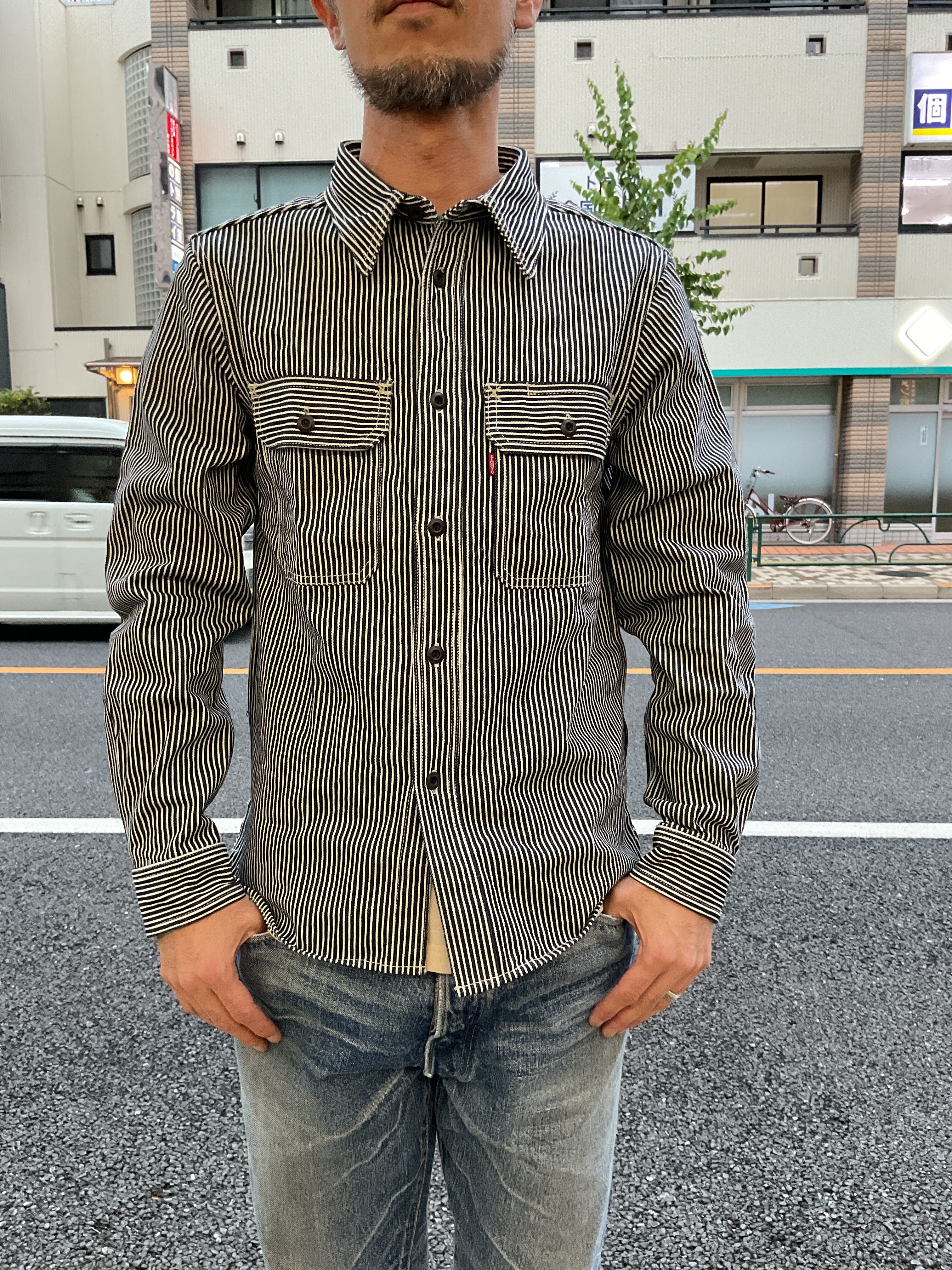 エイトジー！！13.5oz.ヒッコリーストライプワークシャツ！！ : Gパン 