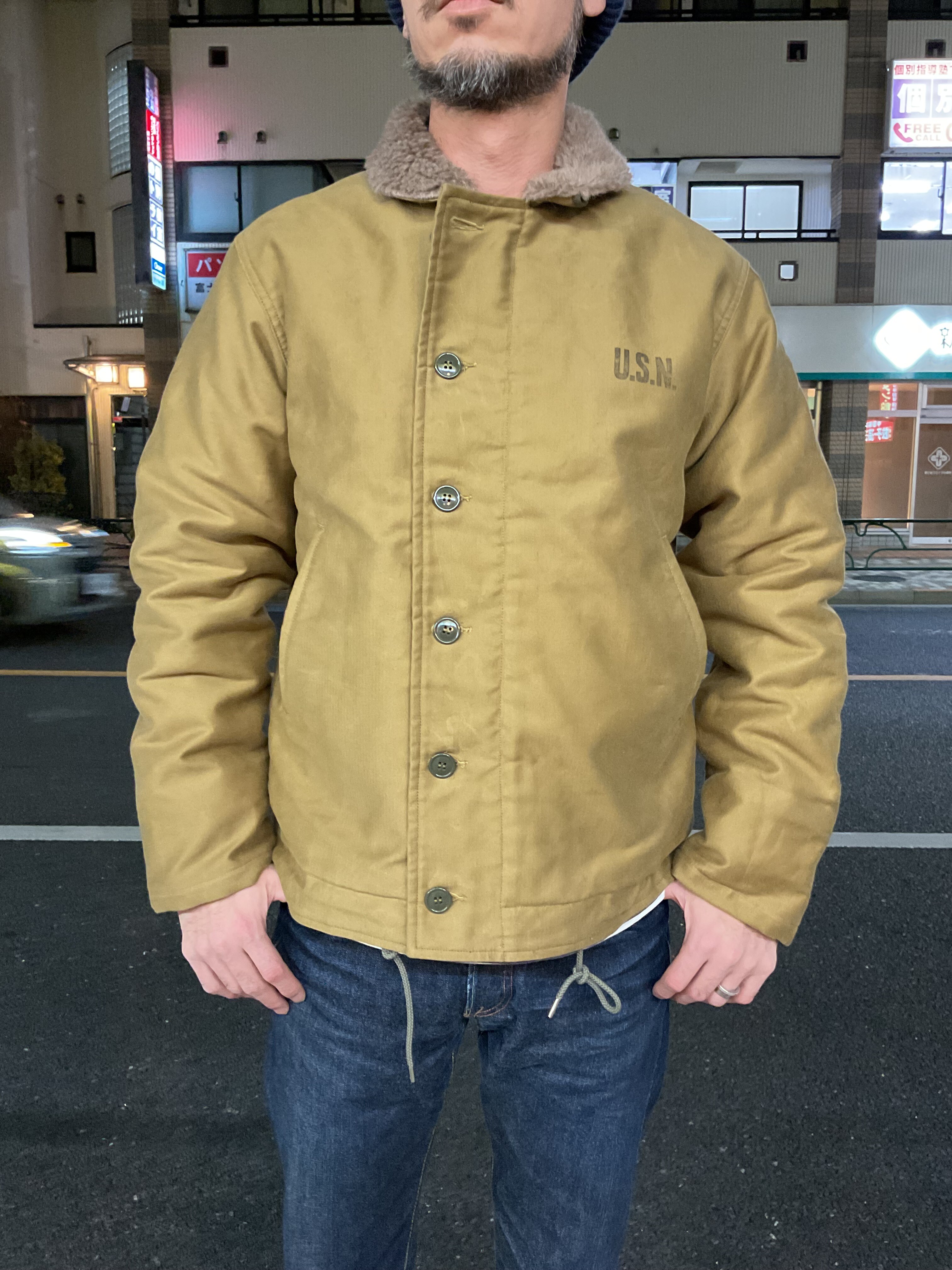 バズリクソンンズ！N-1デッキジャケット カーキモデル NAVY DEPARTMENT