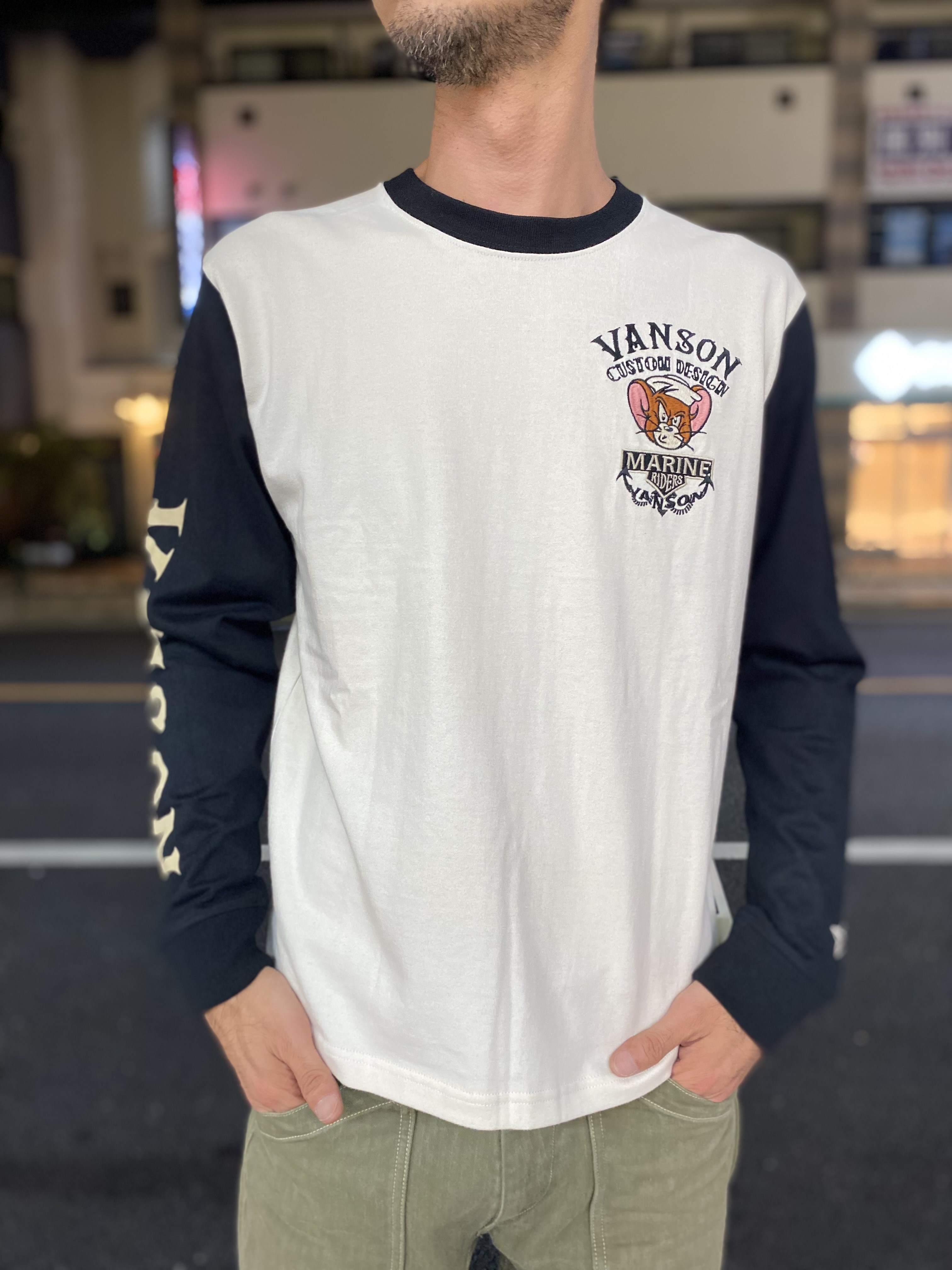 Vanson トムとジェリー 長袖tシャツ バンソン トム ジェリー 長袖T