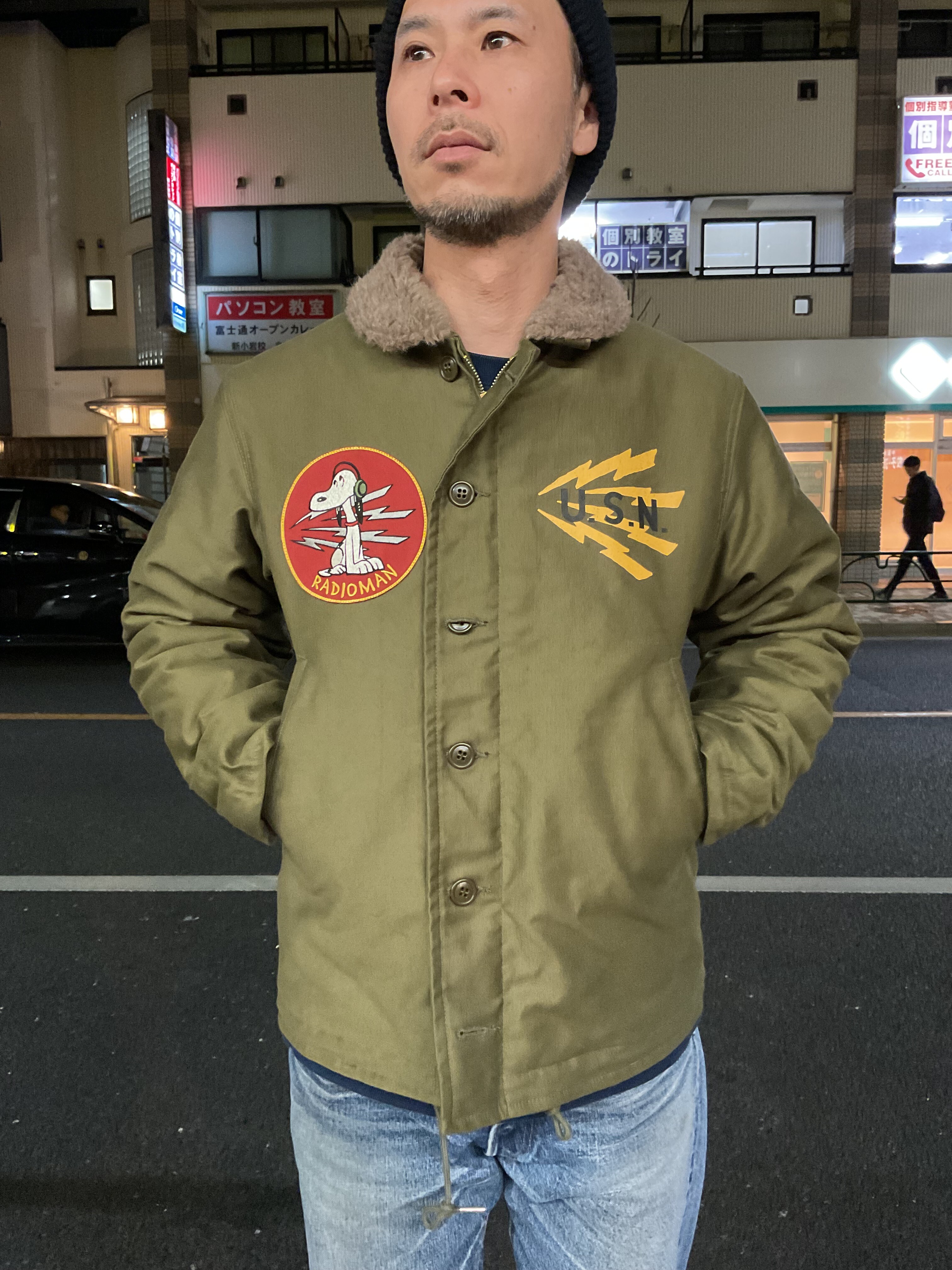 【古着】アルファインダストリーズ N-1 デッキジャケット U.S.NAVY ALPHA アルファ N-1デッキジャケット 海軍 us navy ネイビー S