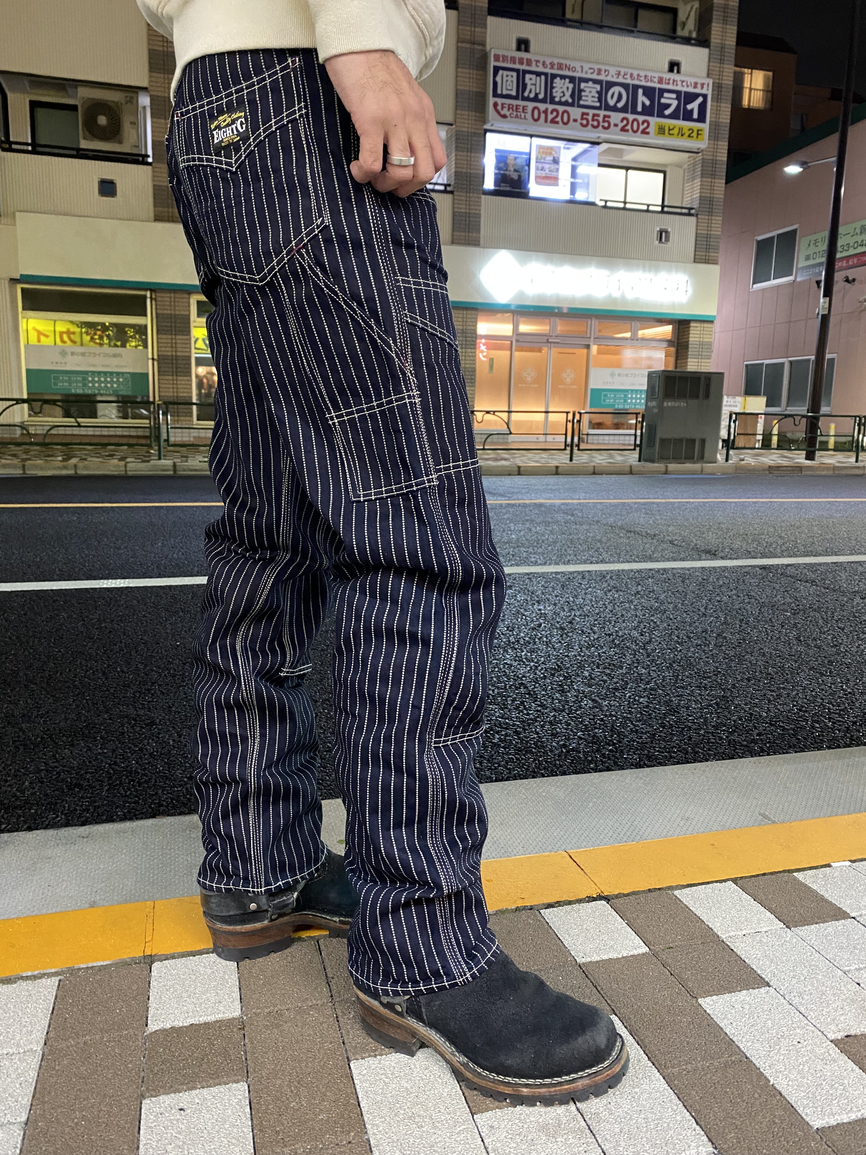 訳あってお買い得！30～80％OFF エイトジー ！ウォバッシュストライプワークパンツ！！ : Gパン パンツ