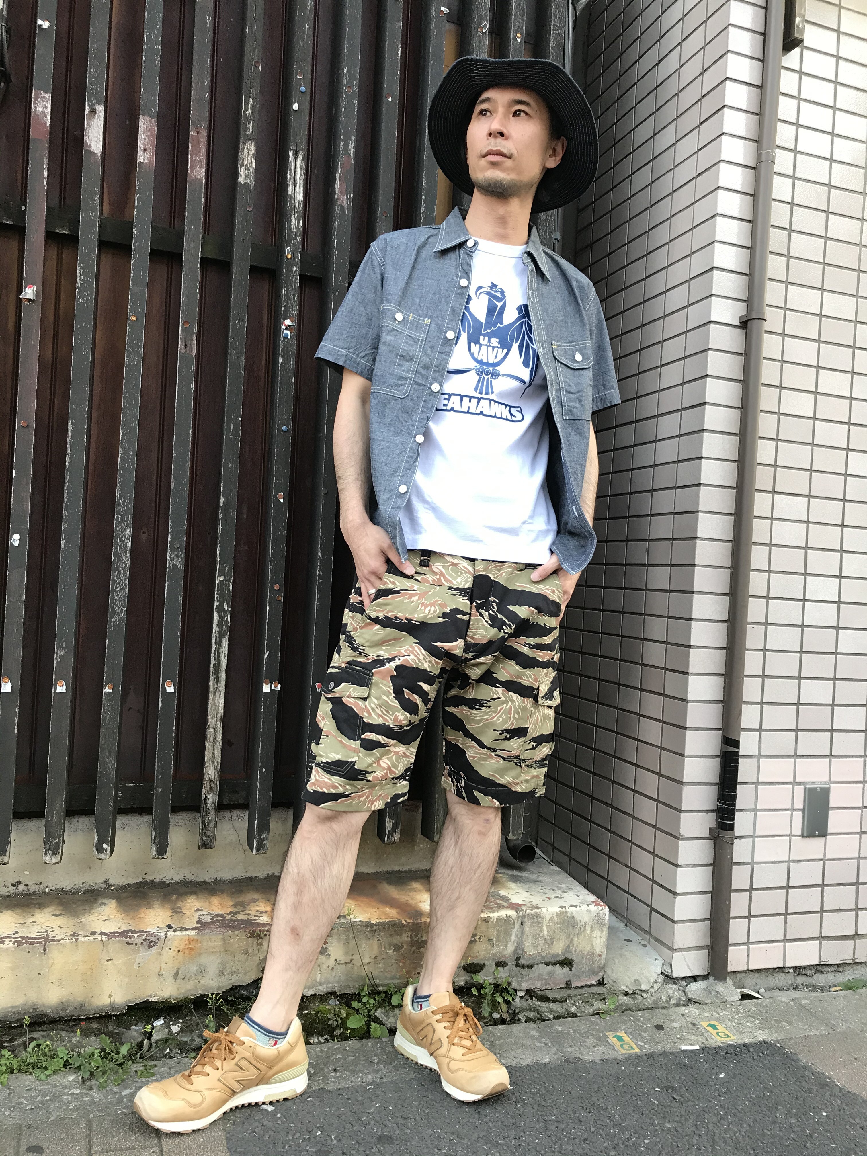 エイトジー GOLD TIGER STRIPE CARGO SHORT PANTS : Gパン屋サカイ