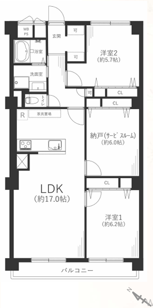プラザ歌島B棟★８階