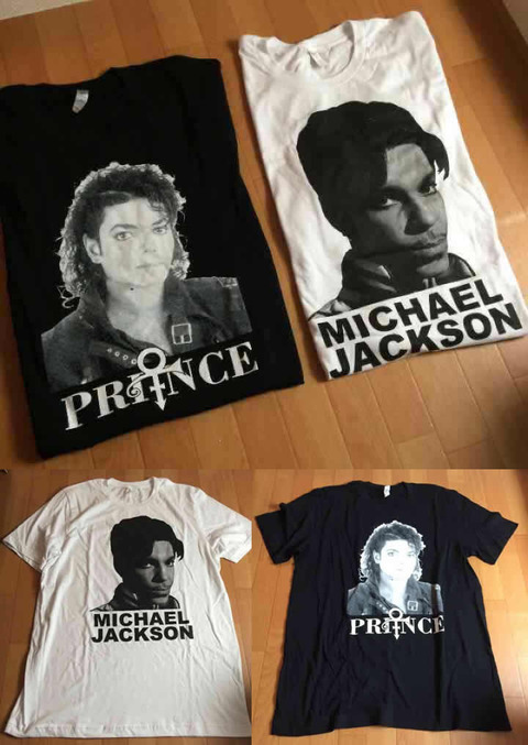 プリンスとマイケル・ジャクソンのテレコフォトTシャツ