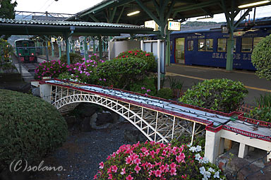 早岐駅の西海橋を模した池庭跡