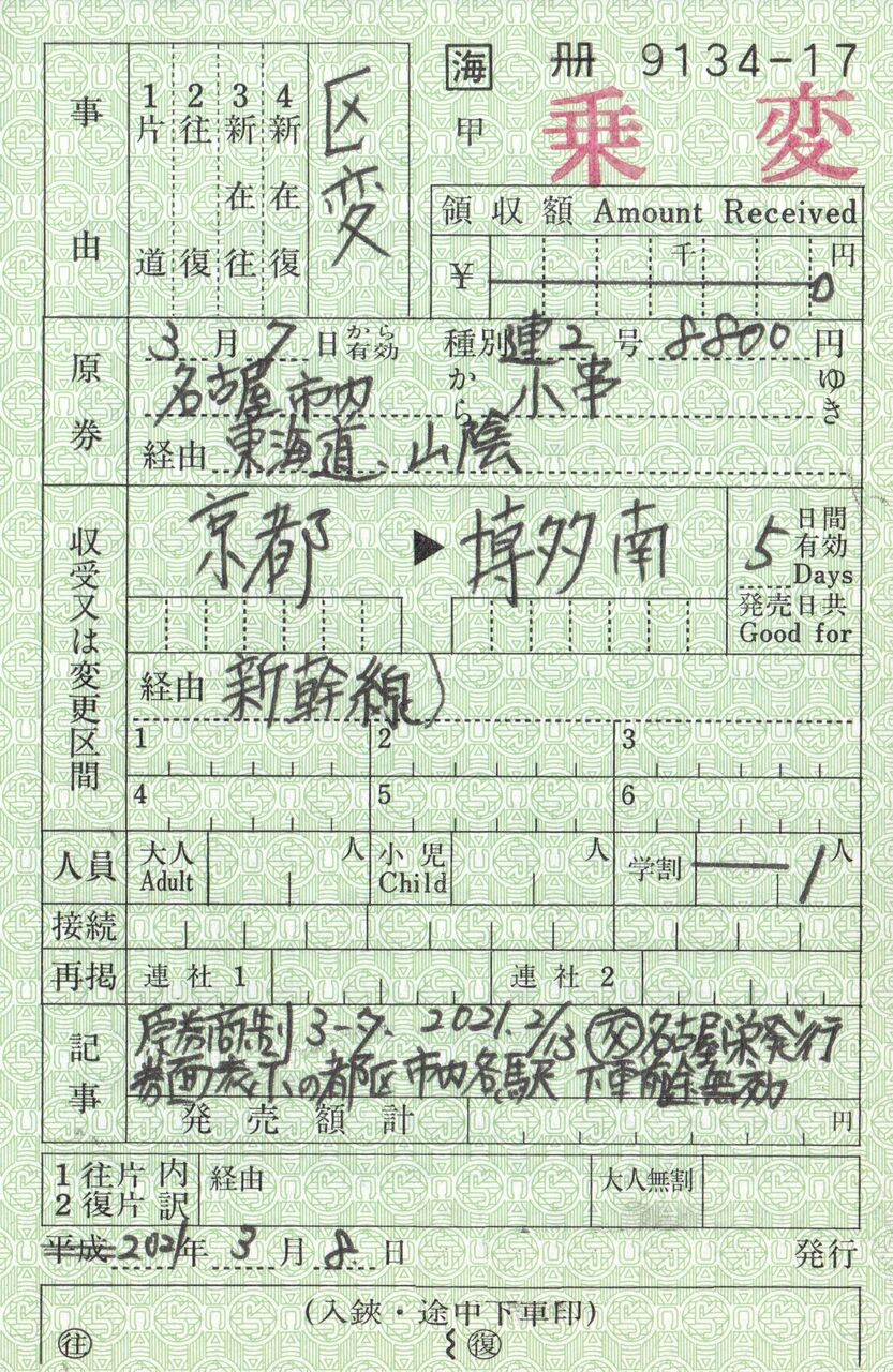 国鉄時代の往復乗車券の束　残り未使用分　2冊 国鉄時代の往復乗車券の束 残り未使用分 2冊 4-タ）