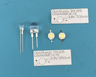 消費電力の違う白色LEDを4種類用意