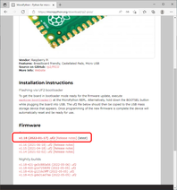 ファームウェア配布ページから.UF2ファイルをダウンロードします