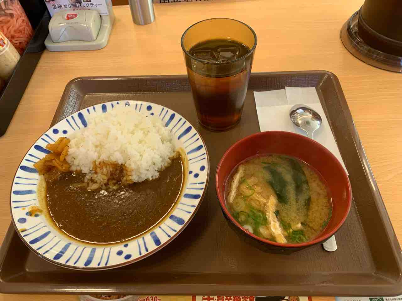 すき家 南アルプス花園店 ミニカレーライス イレブンフーズの日記