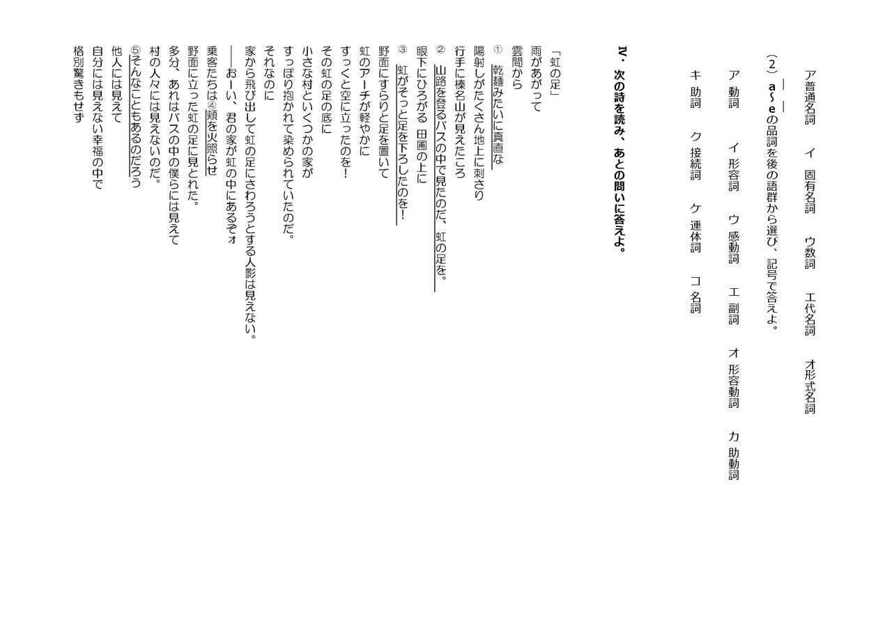 上志津中第一回定期試験予想問題 解答 中2国語 夏期講習なら 上志津中第一回定期試験予想問題 解答 中2国語 夏期講習なら