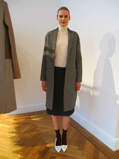 セリーヌ　celine エッグクロンビーコート　ネイビー セリーヌ)カシミヤ フィービー エッグクロンビー コート (CELINE