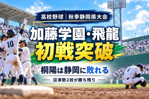 【高校野球】加藤学園・飛龍が初戦突破　桐陽は静岡に敗れる｜秋季静岡県大会