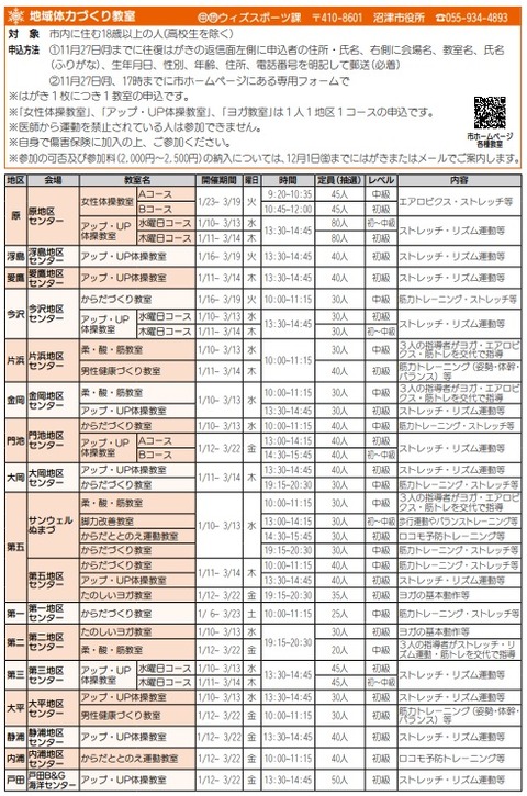 地域体力づくり教室