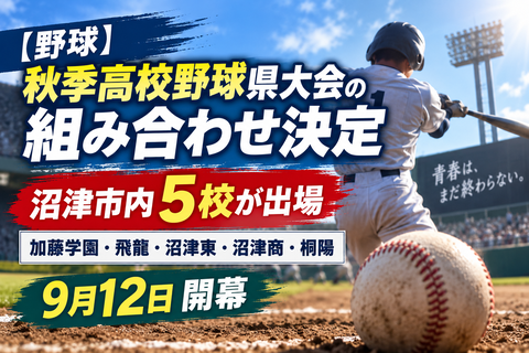 【野球】秋季高校野球県大会の組み合わせ決定｜沼津市内5校が出場、9月12日開幕